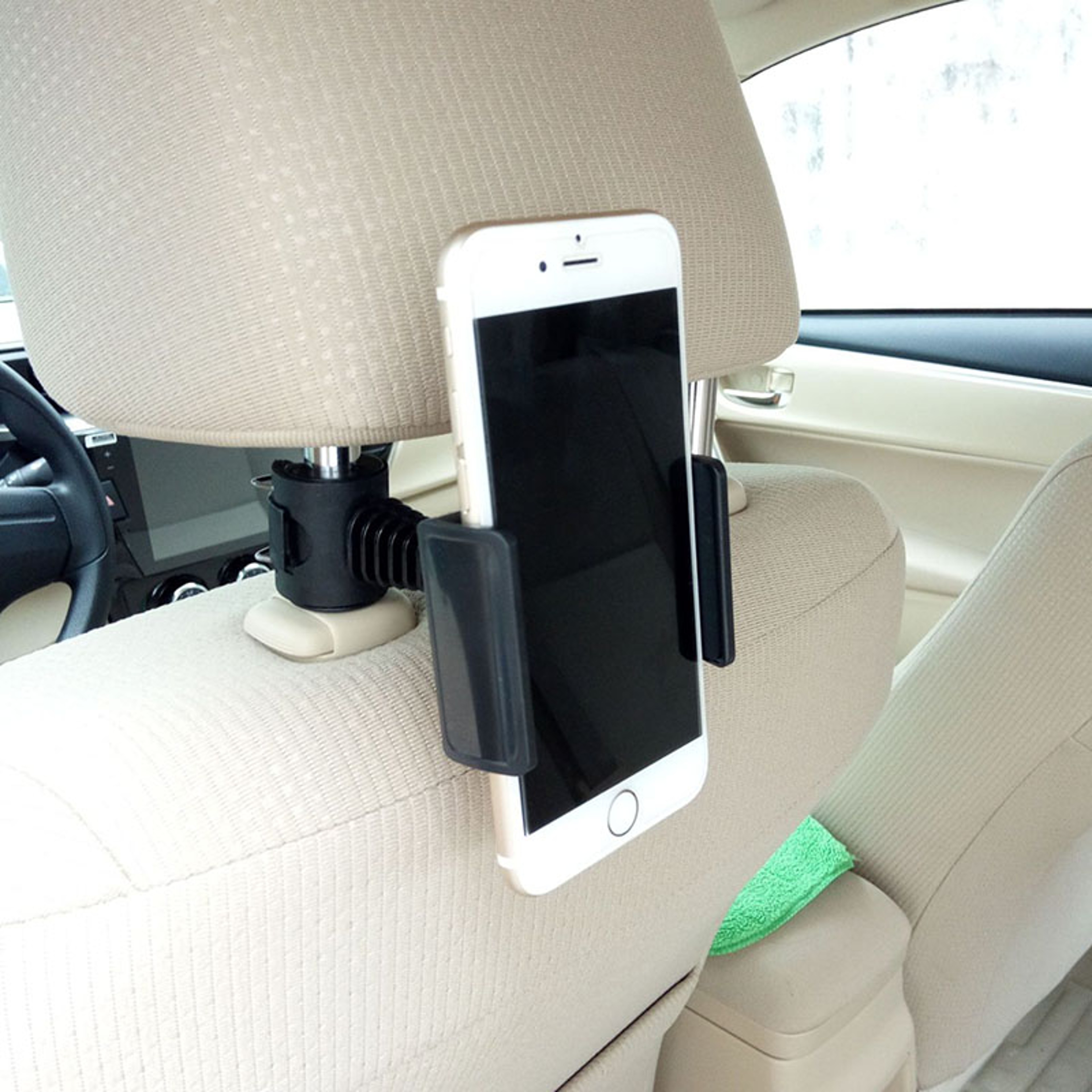 Universal Car Headrest Tablet Holder Rotating Car Tablet Mount for iPad and Phones – view 5
