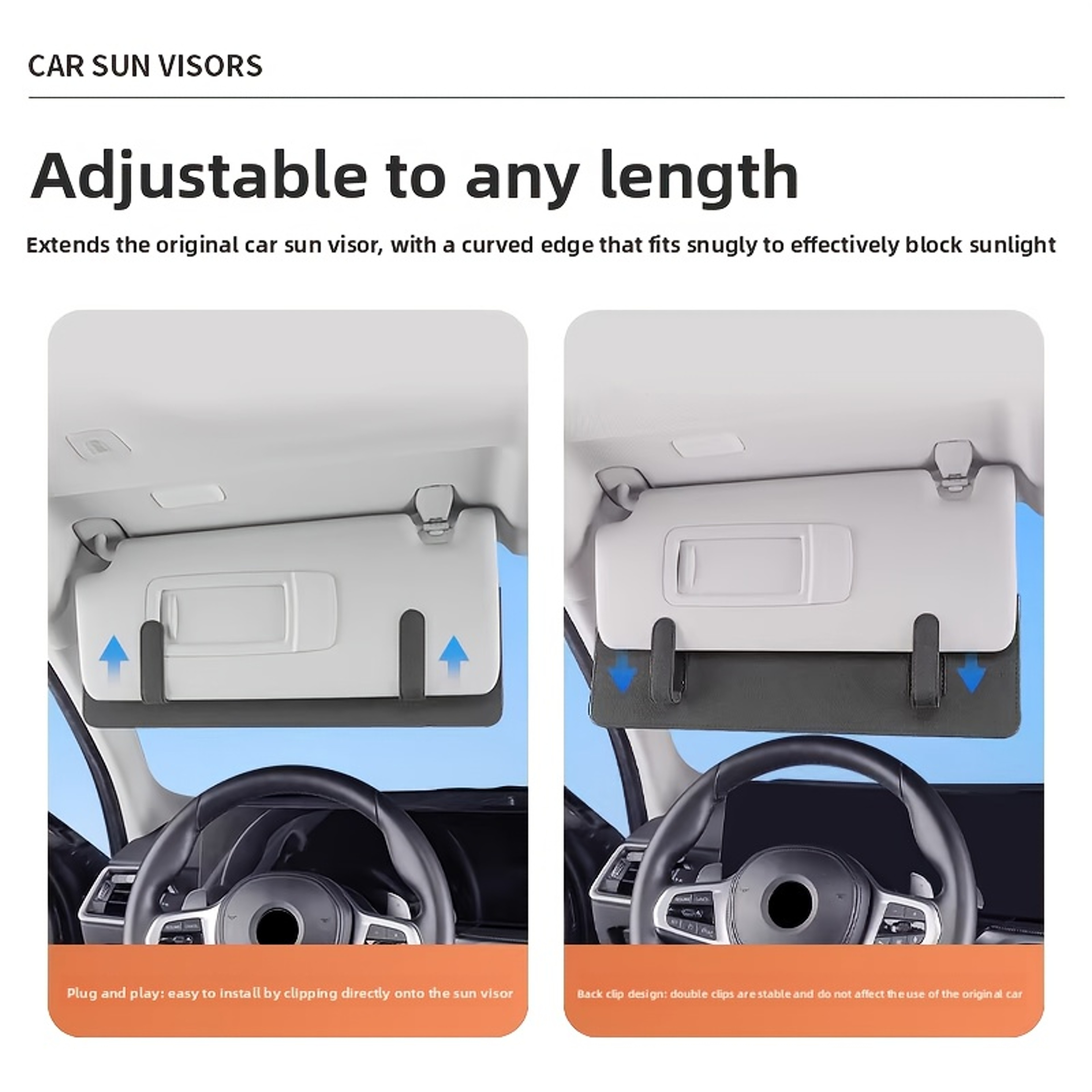 Car Sun Visor Extension Adjustable Driving Sun Blocker Universal Car Sun Shade 3