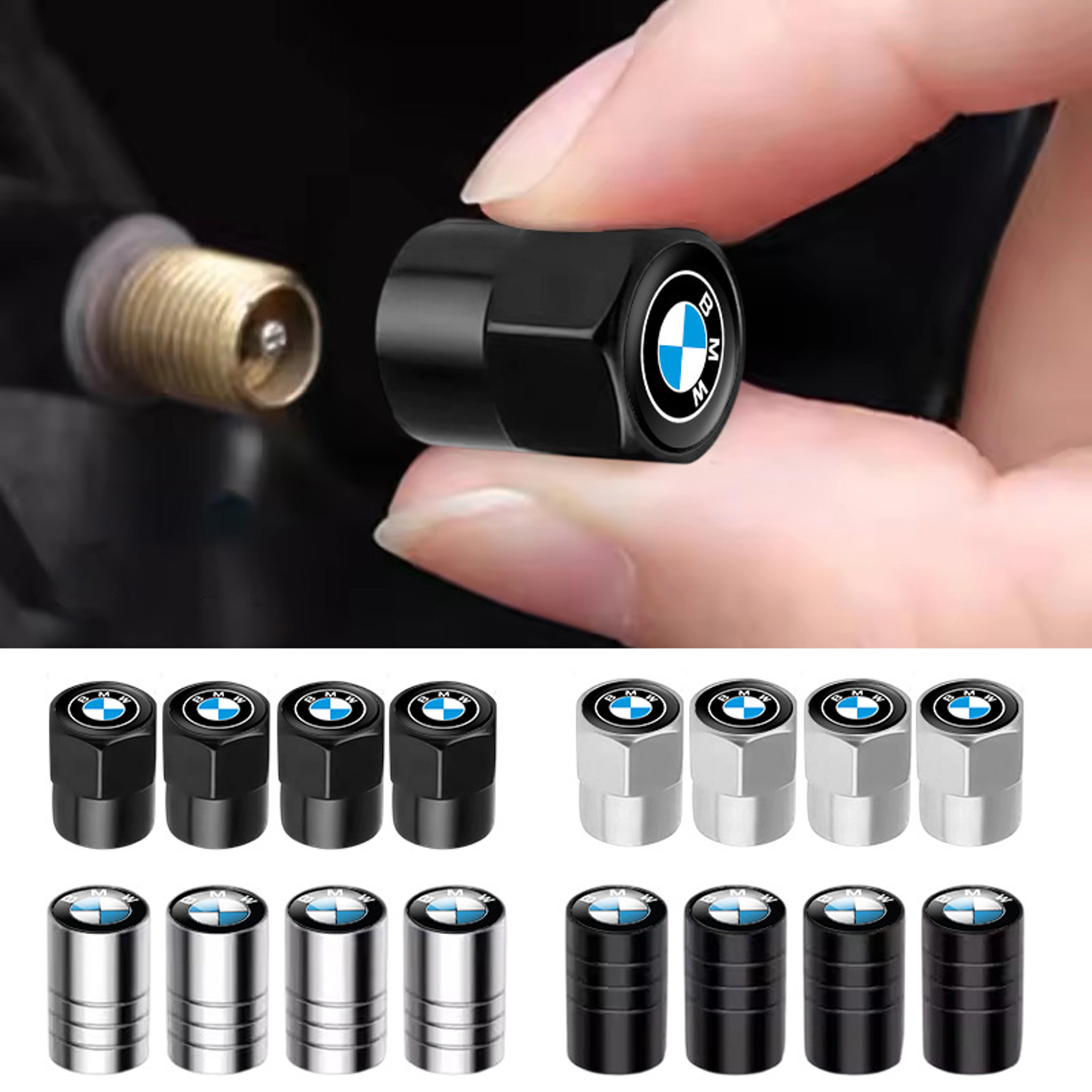 Tire Valve Caps 3D Metal Dust Proof Wheel Valve Stem Covers Set 0