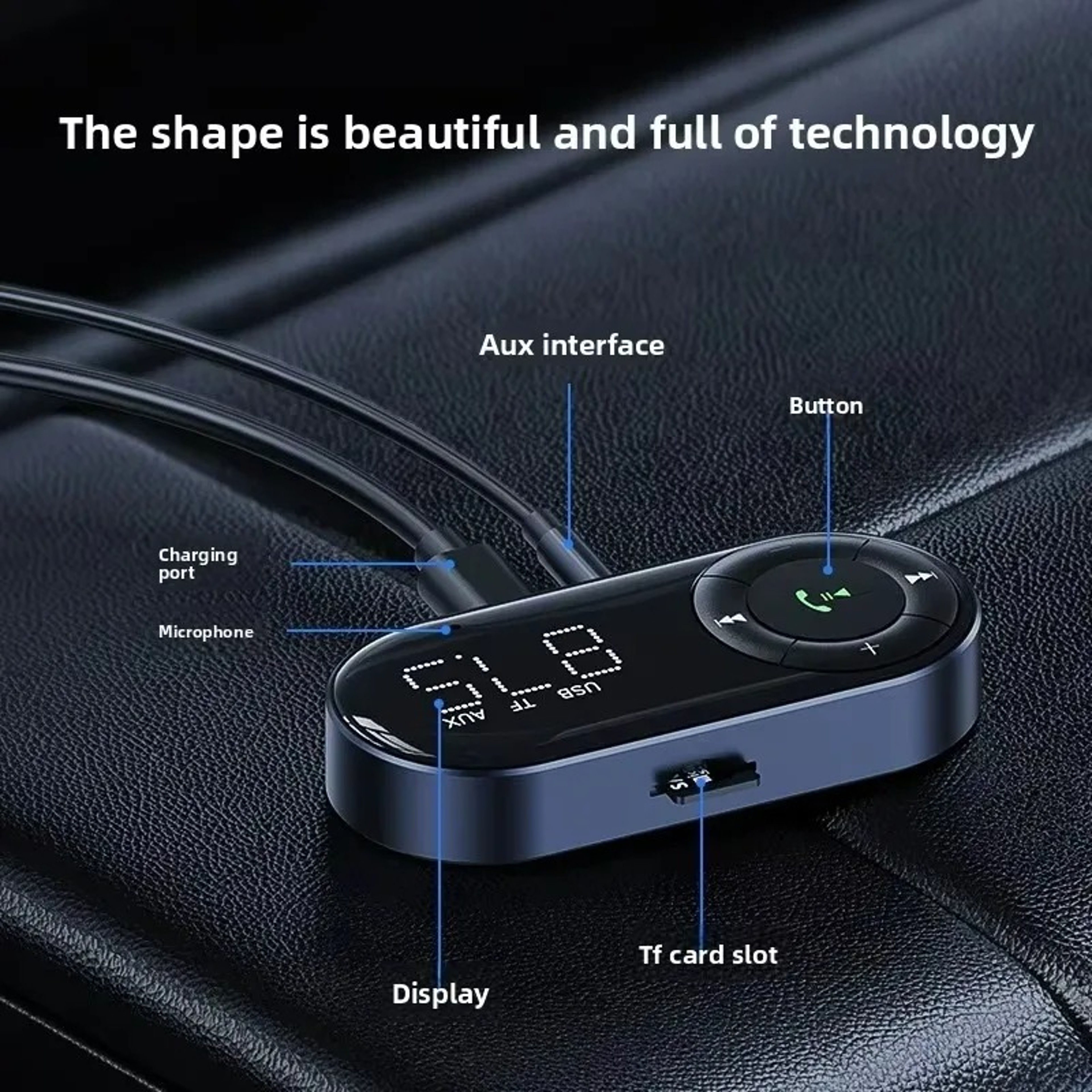 Car Bluetooth FM Transmitter Receiver With Bluetooth Hands Free Music Adapter 2