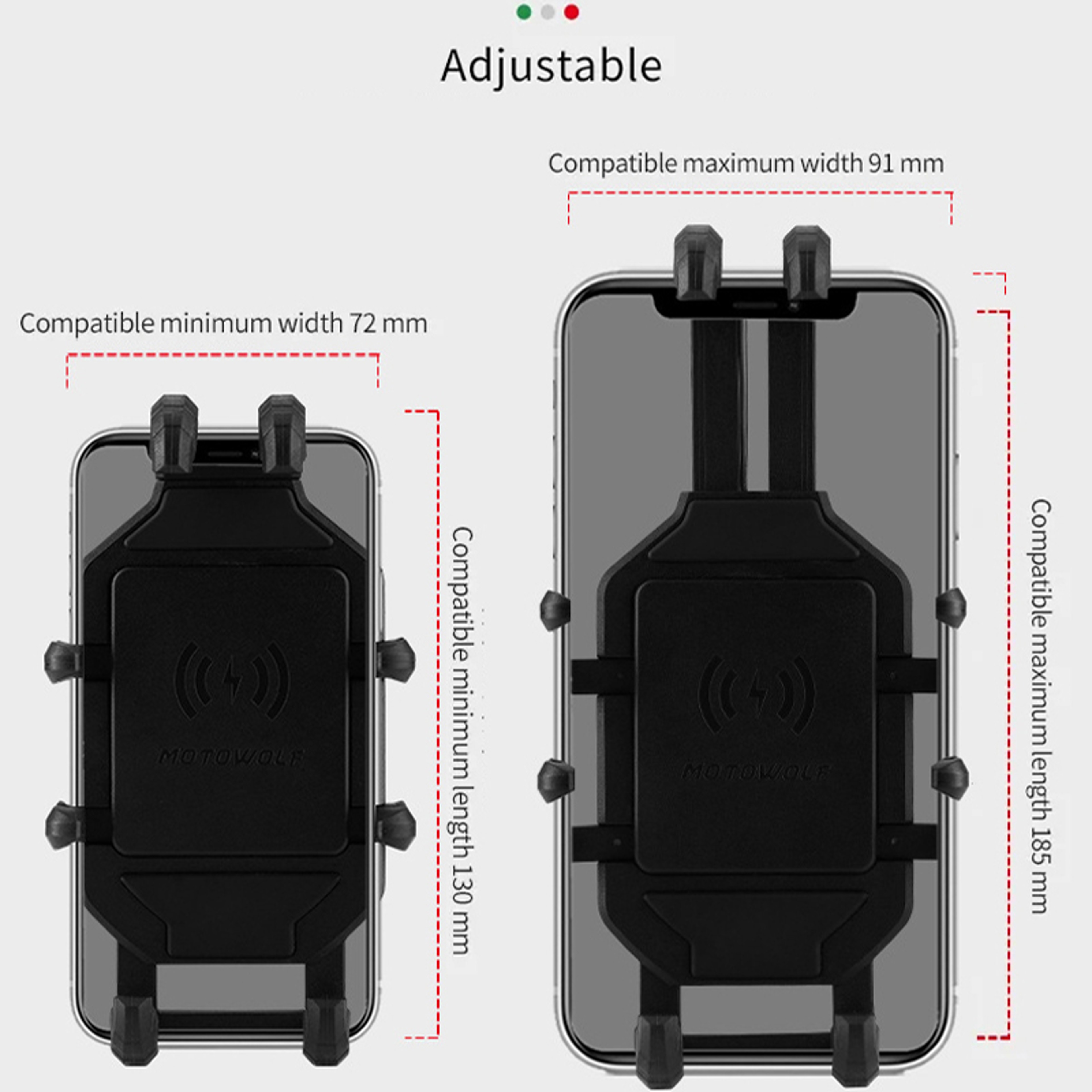 Motorcycle Phone Holder With Wireless Charging Handlebar Mount For Smartphones 2