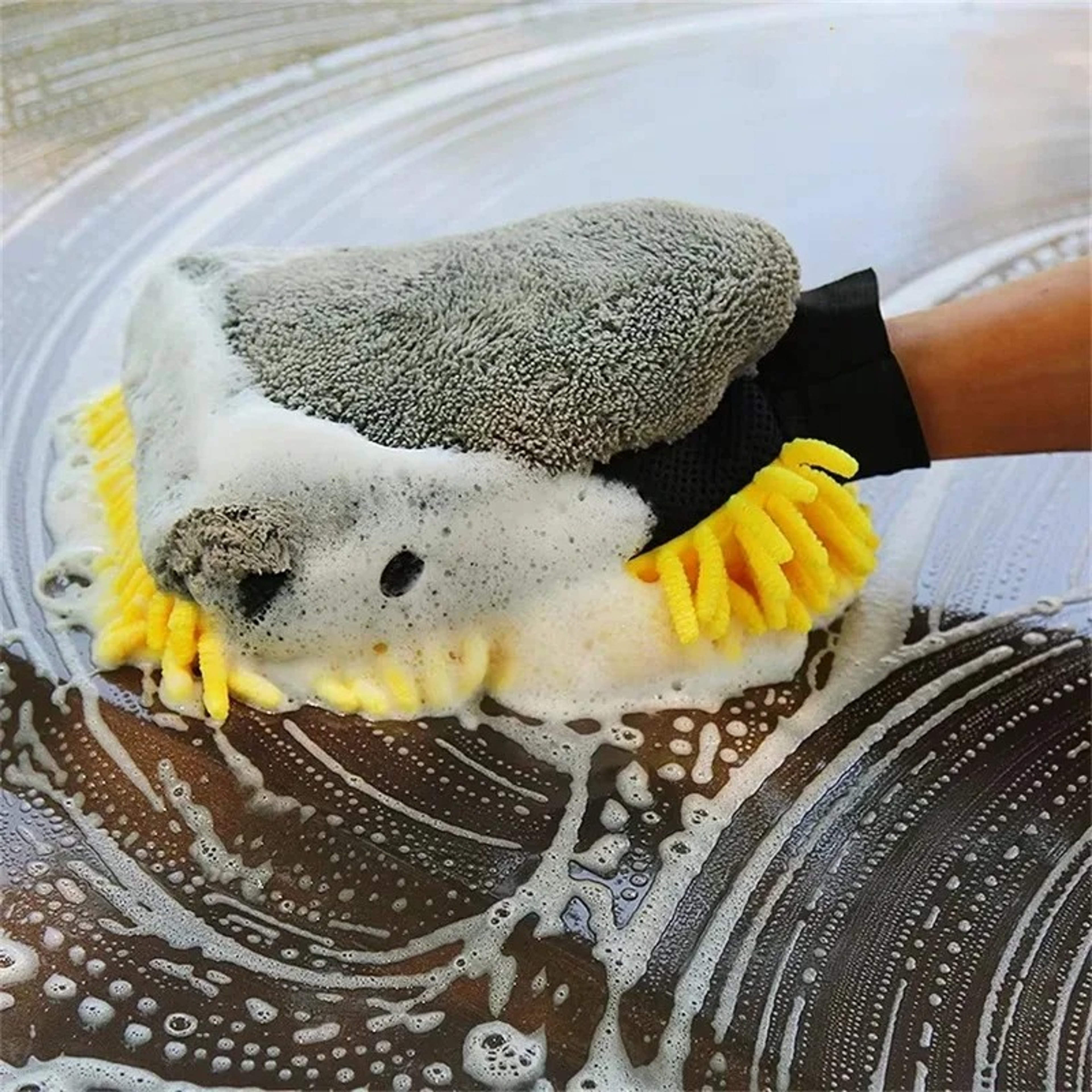 Double Sided Microfiber Car Wash Mitt Scratch Free Chenille Cleaning Glove For Interior  Exterior C 0