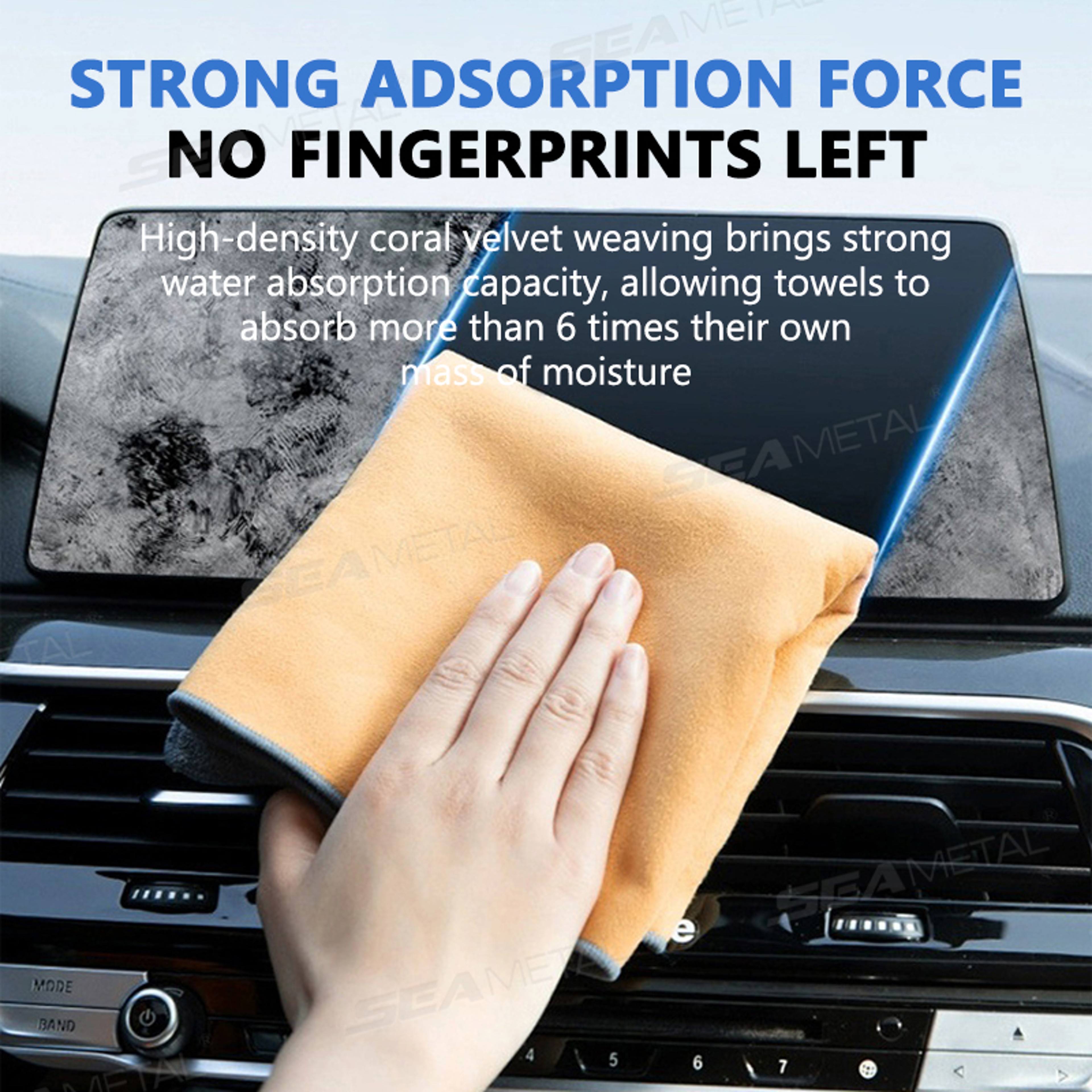 Microfiber Car Drying Towel Ultra Absorbent Double Sided Car Wash Cleaning Cloth 4