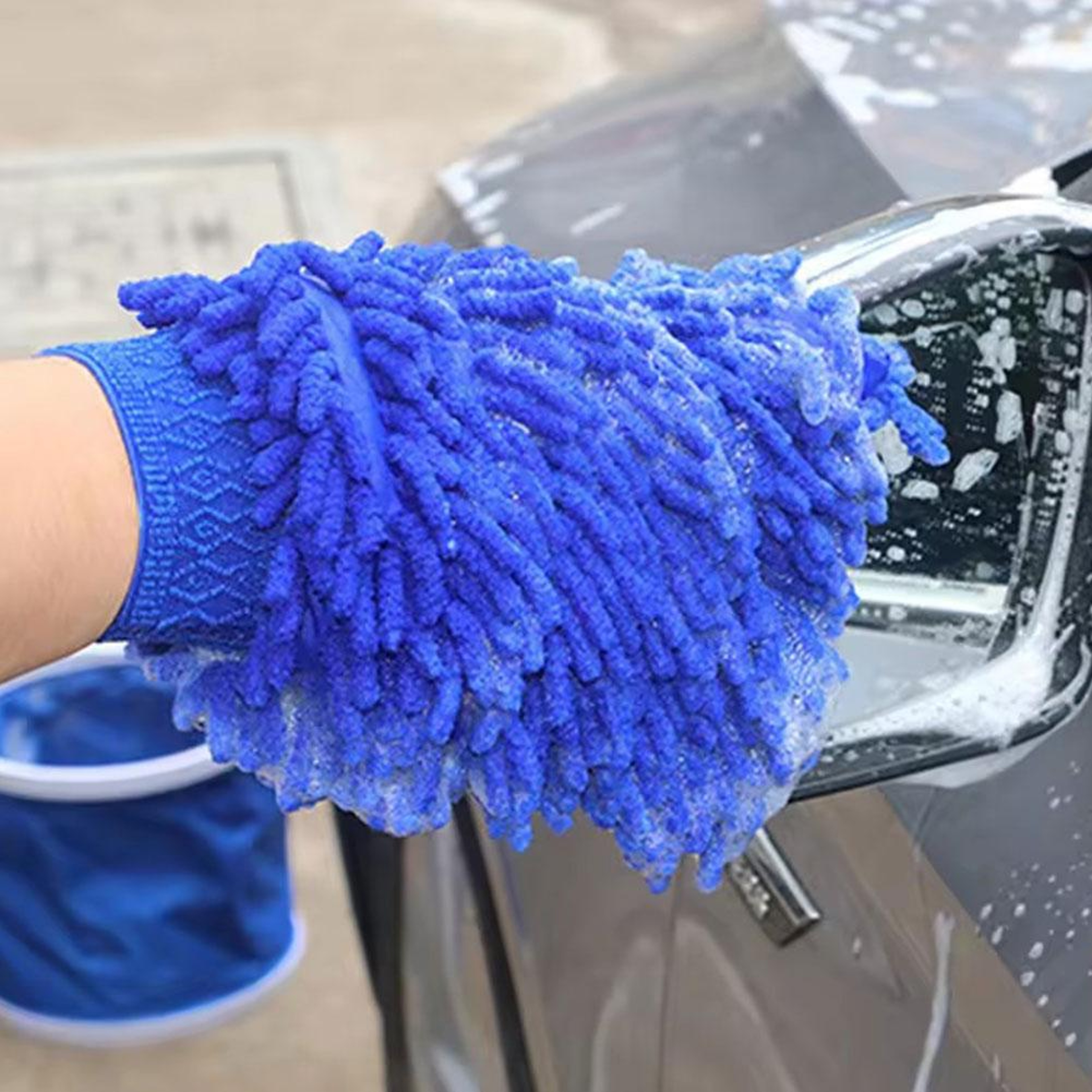 Microfiber Car Wash Mitt Scratch Free Car Cleaning Glove For Auto Detailing  Waxing 3