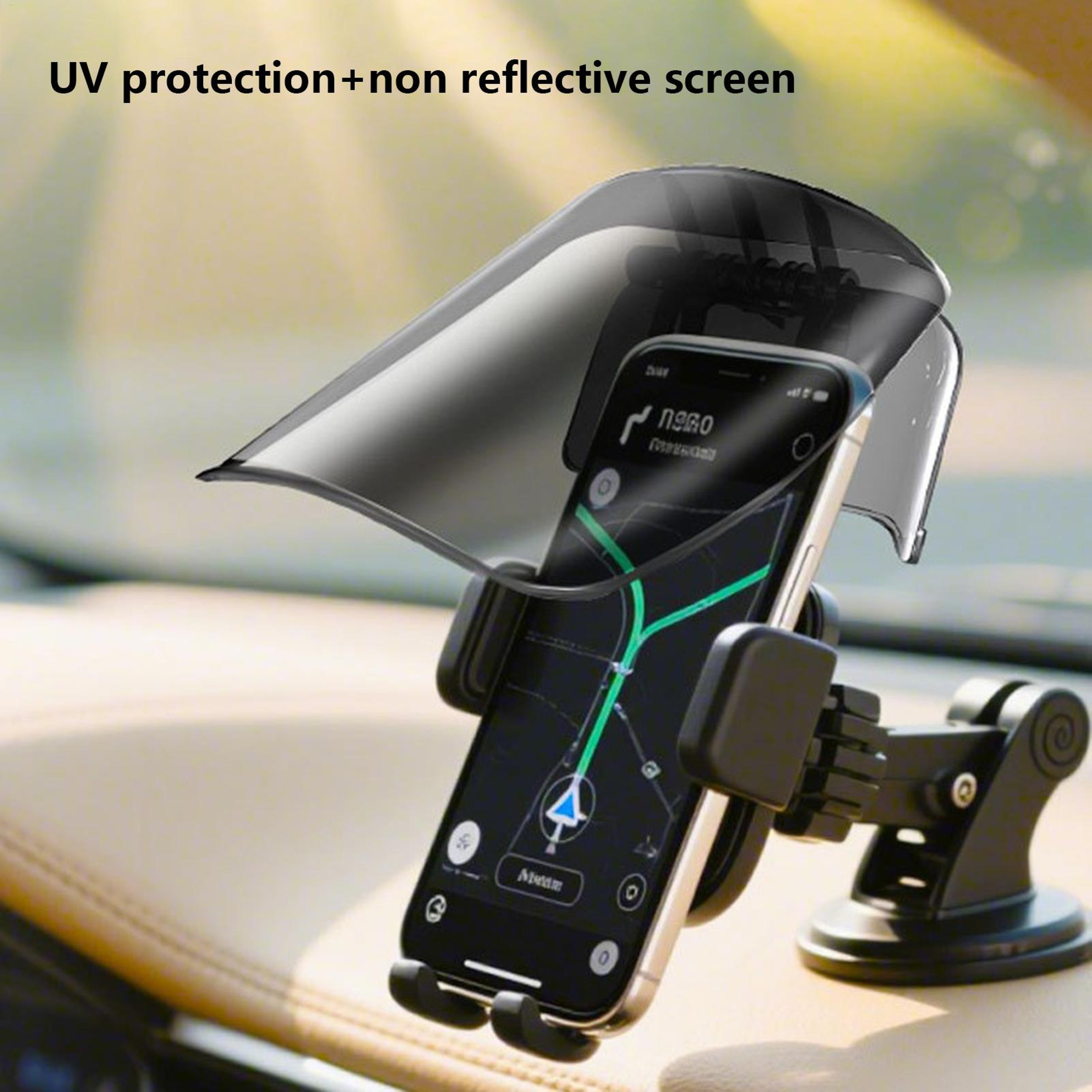 Adjustable Car Phone Sunshade Anti Glare Smartphone Visor Heat Shield for Car Truck & RV – view 2