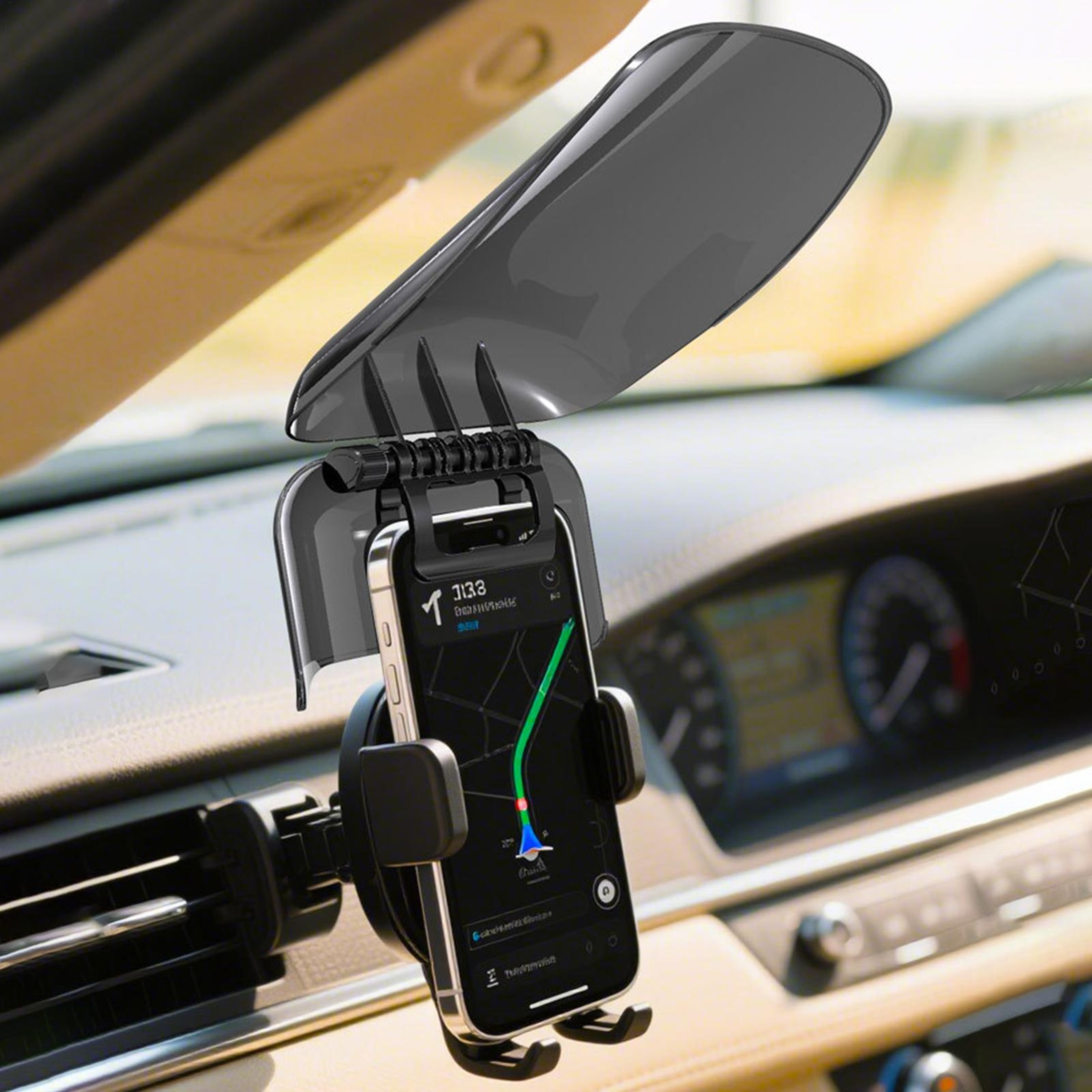 Adjustable Car Phone Sunshade Anti Glare Smartphone Visor Heat Shield for Car Truck & RV – view 4