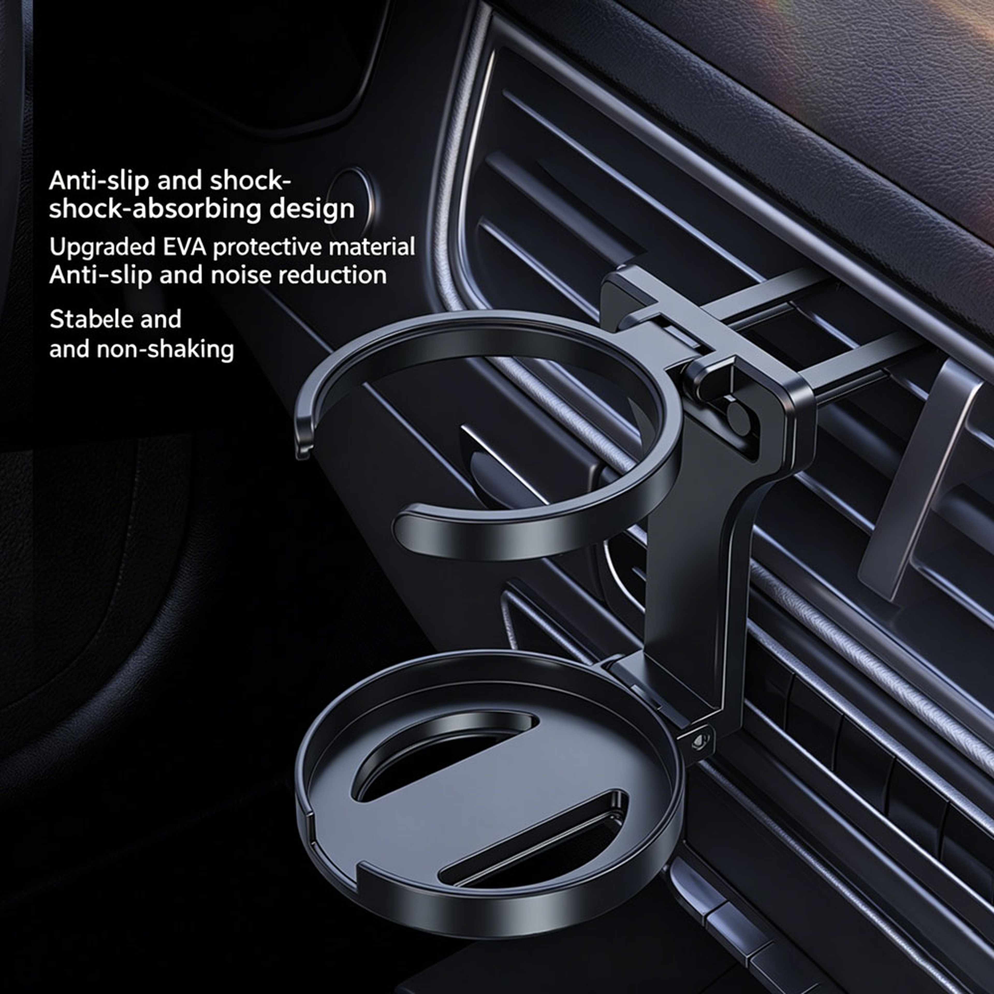 Adjustable Car Vent Cup Holder For Bottles  Cans With Secure Sponge Grip 2