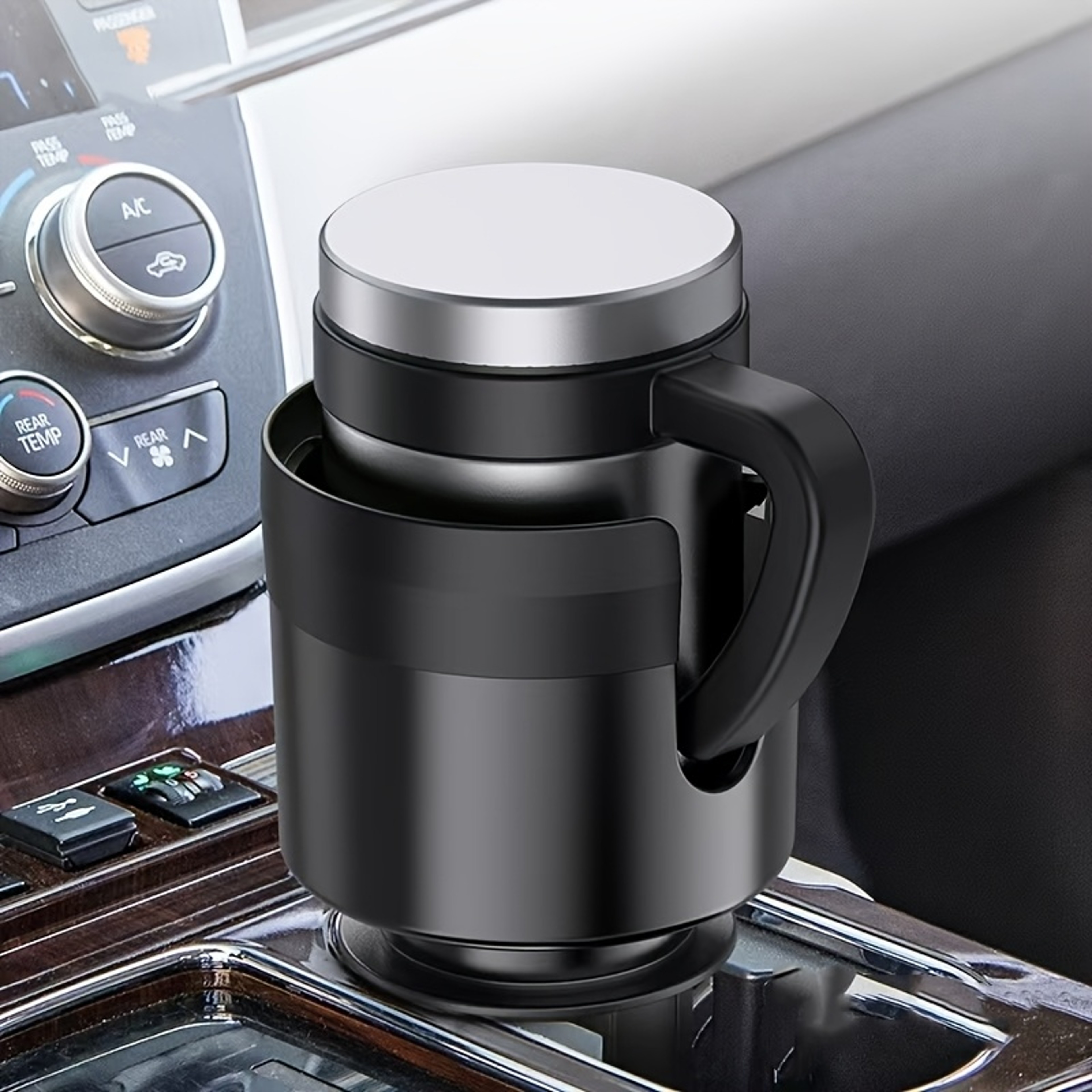 Universal Car Cup Holder Extender With Adjustable Base For Large Bottles Cups  Tumblers 0