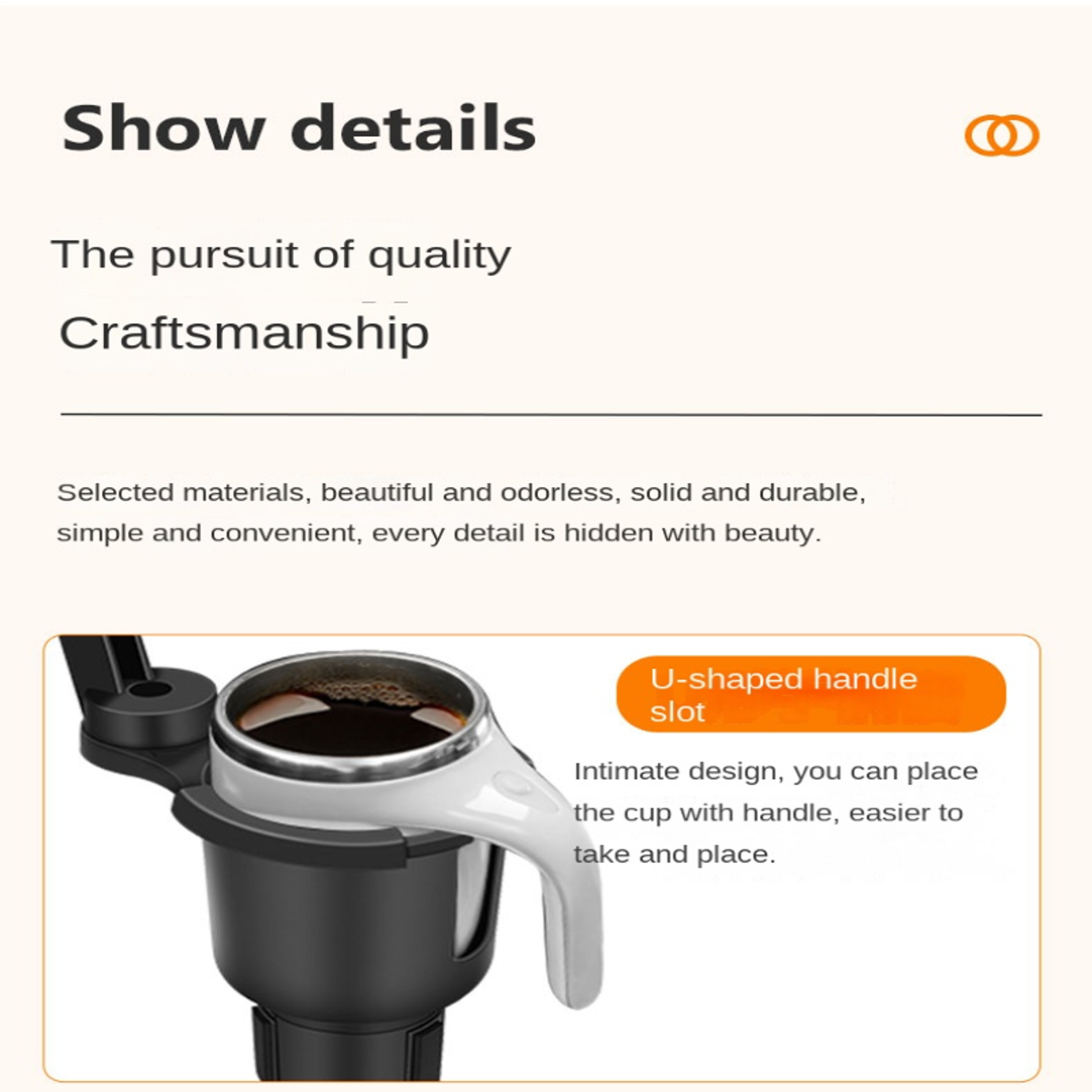 Car Cup Holder Expander With Adjustable Food Tray And Degree Snack Table 4