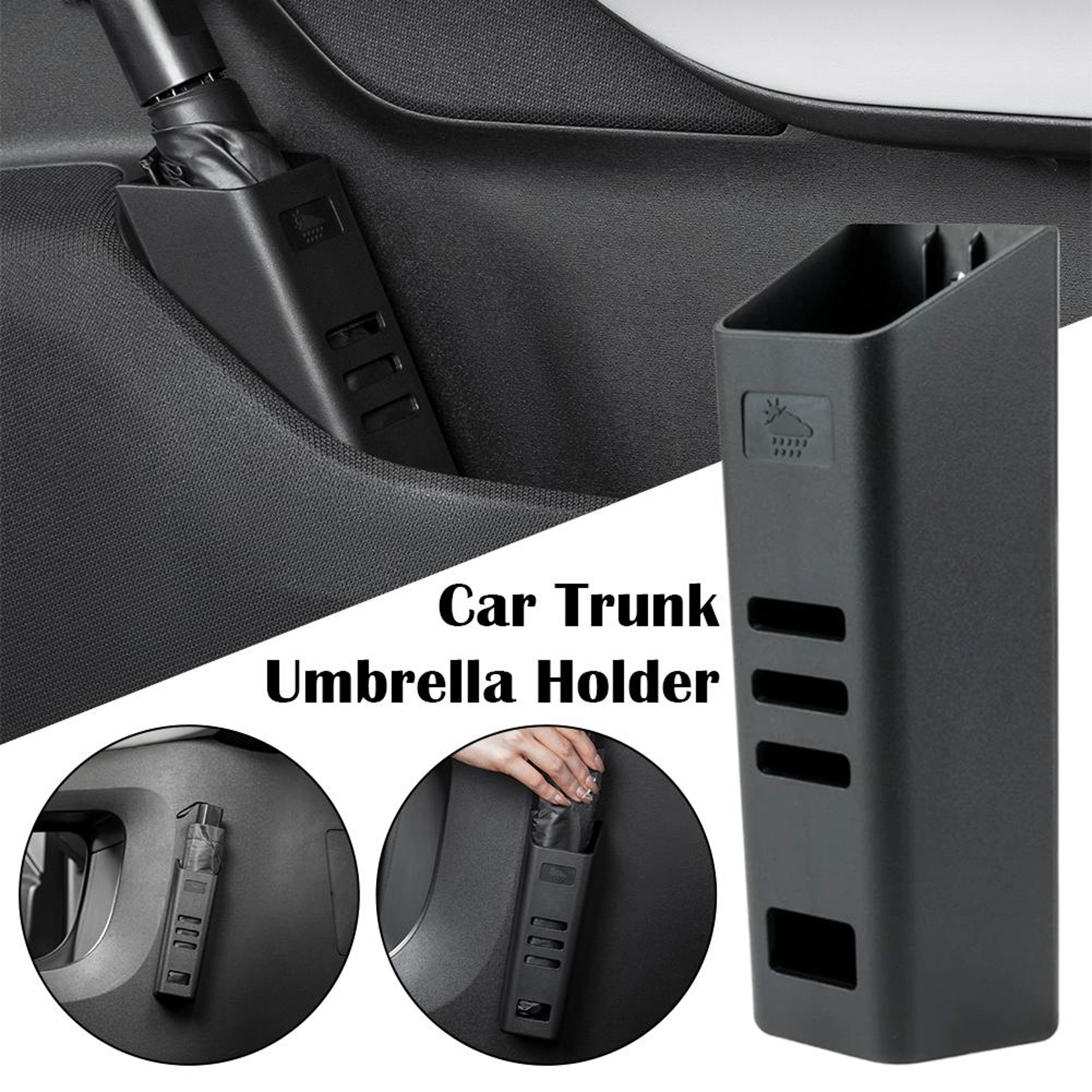 Car Trunk Umbrella Holder Door Mounted Car Umbrella Storage Rack 2