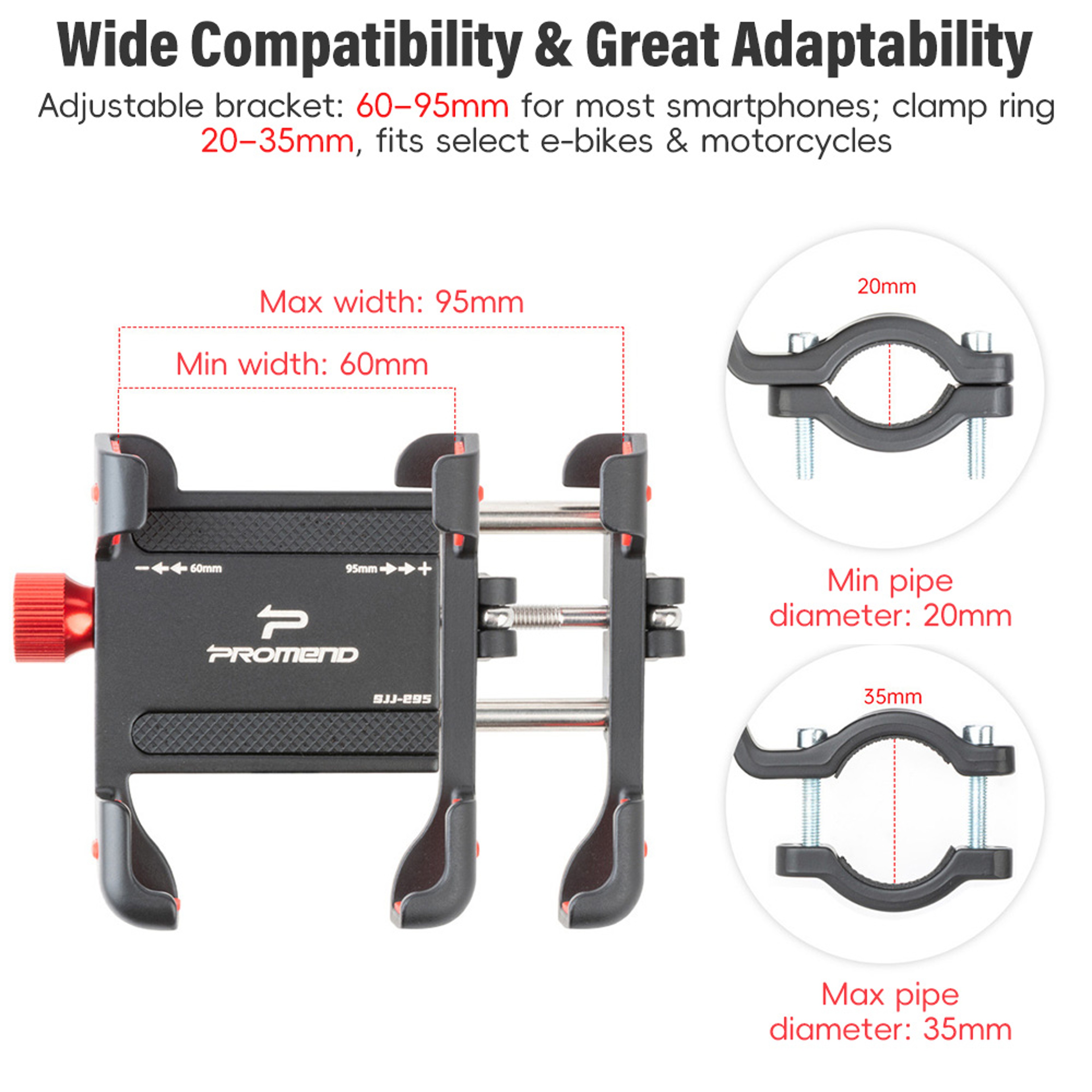 Aluminum Bike Phone Mount Adjustable Motorcycle Phone Holder For Bicycle  Motorcycle Handlebars 2