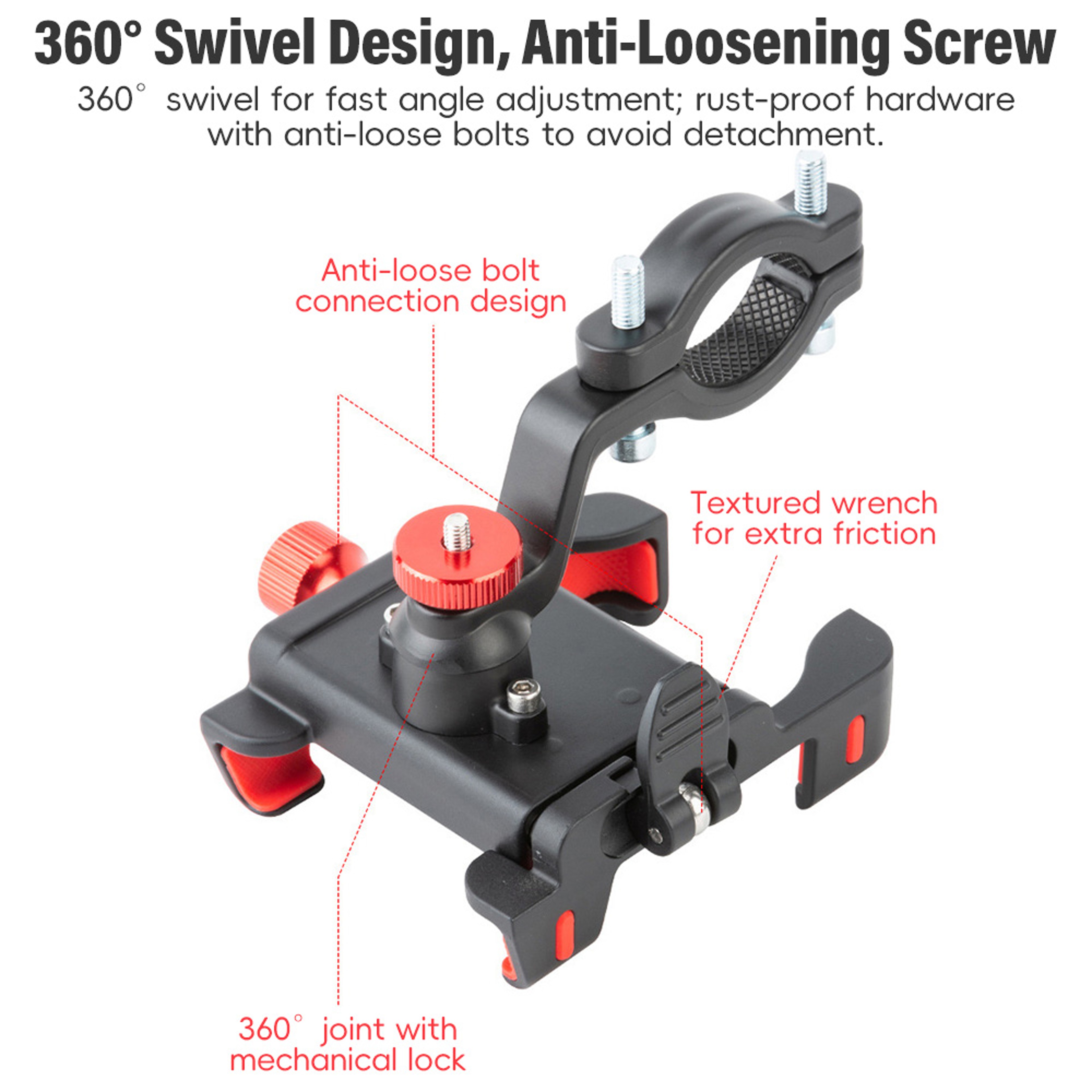 Aluminum Bike Phone Mount Adjustable Motorcycle Phone Holder For Bicycle  Motorcycle Handlebars 3