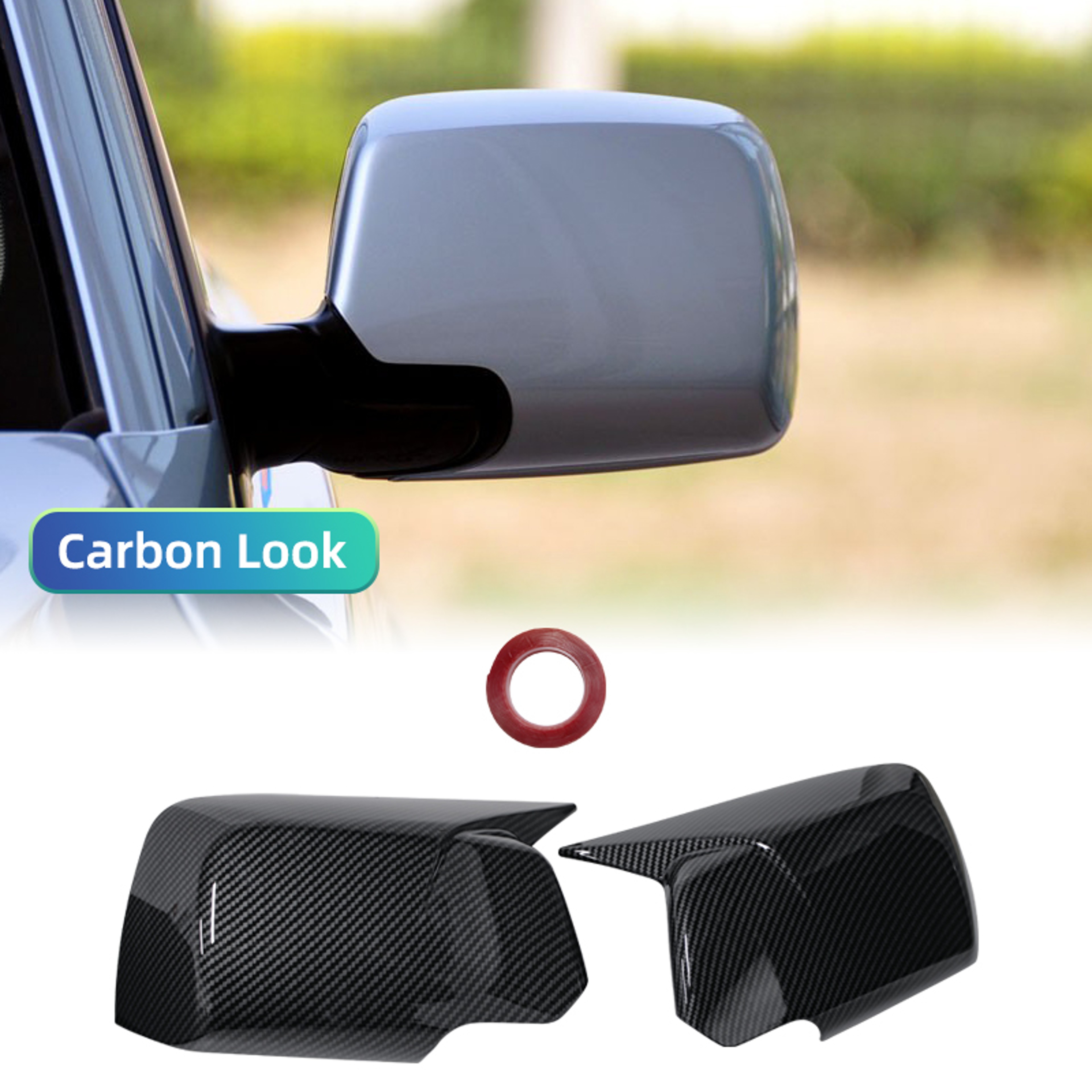 Side Mirror Cover Replacement Exterior Rearview Mirror Cap Door Shell Trim 4