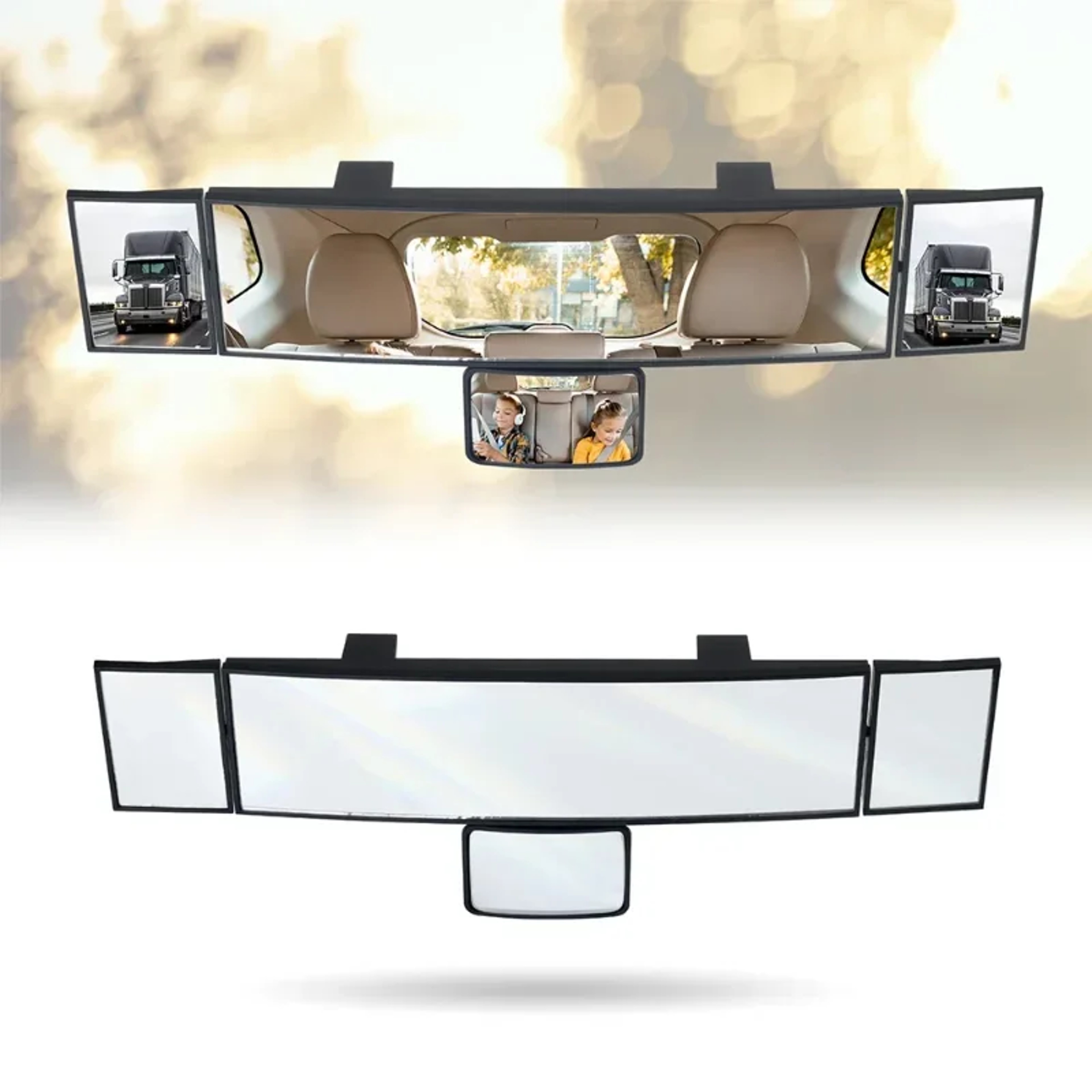 Wide Angle Rearview Mirror Clip On Panoramic Convex Car Mirror for Blind Spot Visibility – view 1