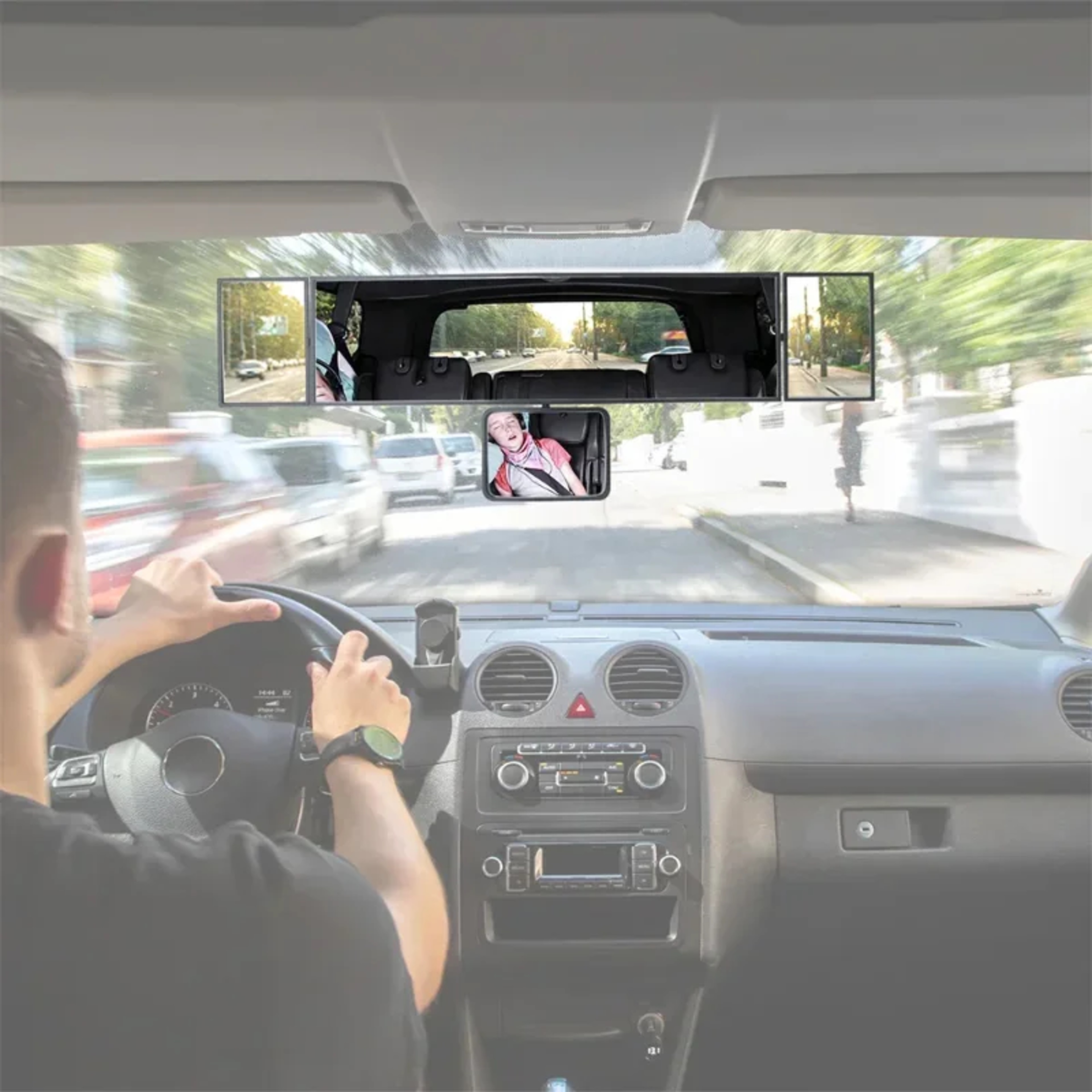 Wide Angle Rearview Mirror Clip On Panoramic Convex Car Mirror for Blind Spot Visibility – view 2