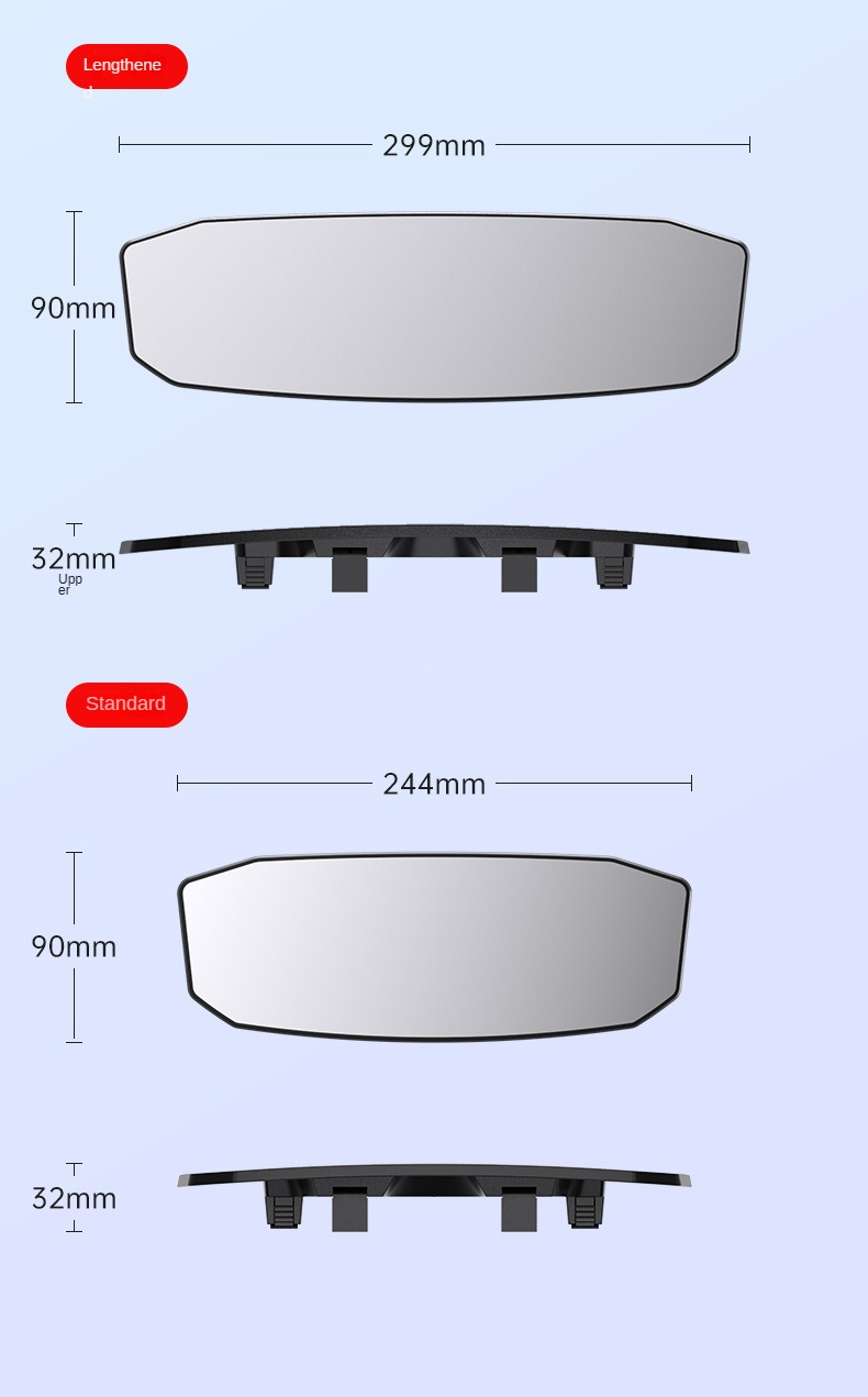 Universal Anti Glare Rear View Mirror Wide Angle Interior Car Mirror for Safer Driving – view 5