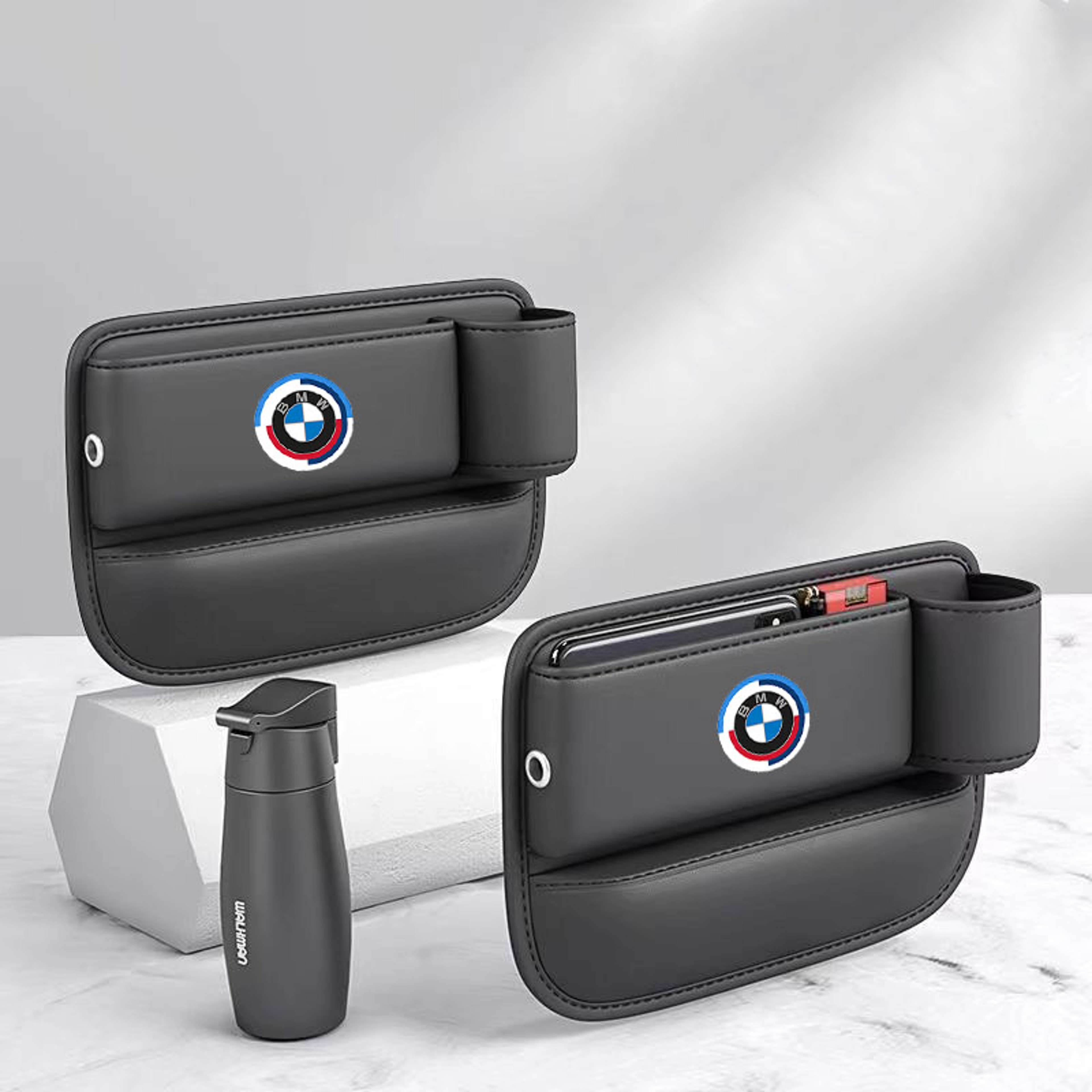 Car Seat Crevice Storage Box With Cup Holder Front Seat Organizer – view 4