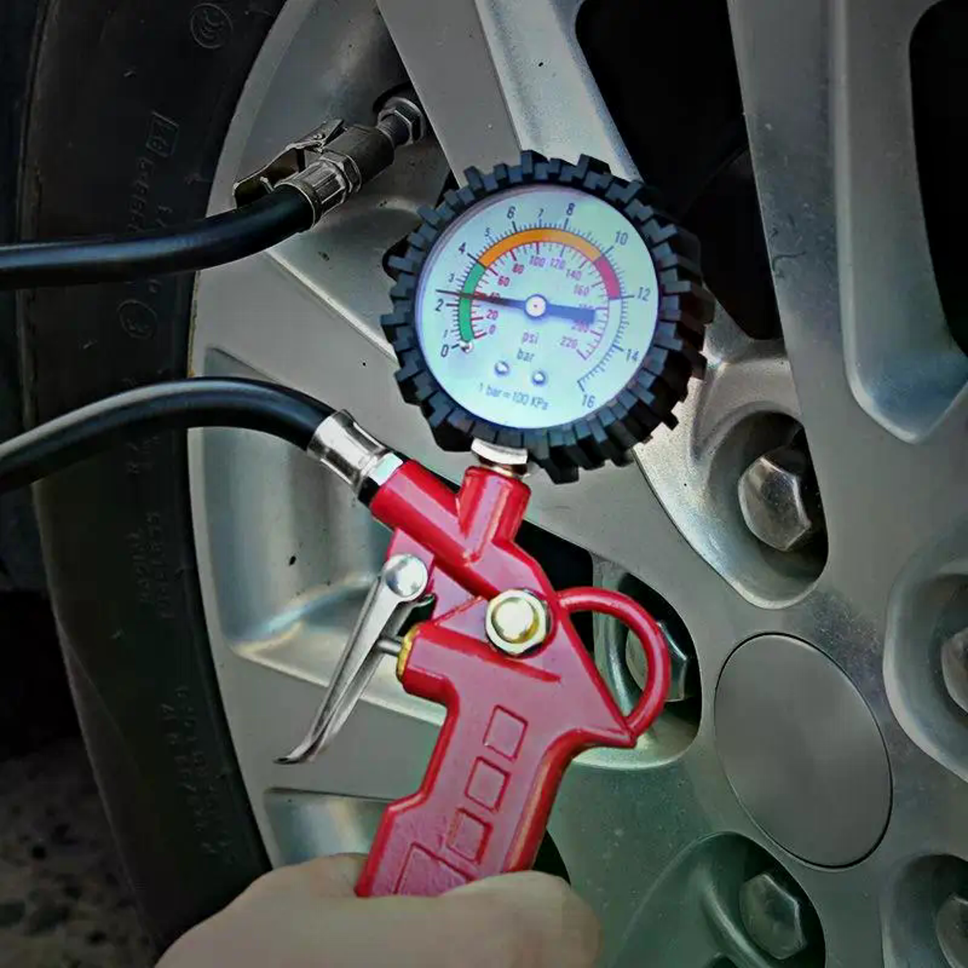 Digital Tire Pressure Gauge For Car Motorcycle SUV Air Compressor Inflator Tool 0