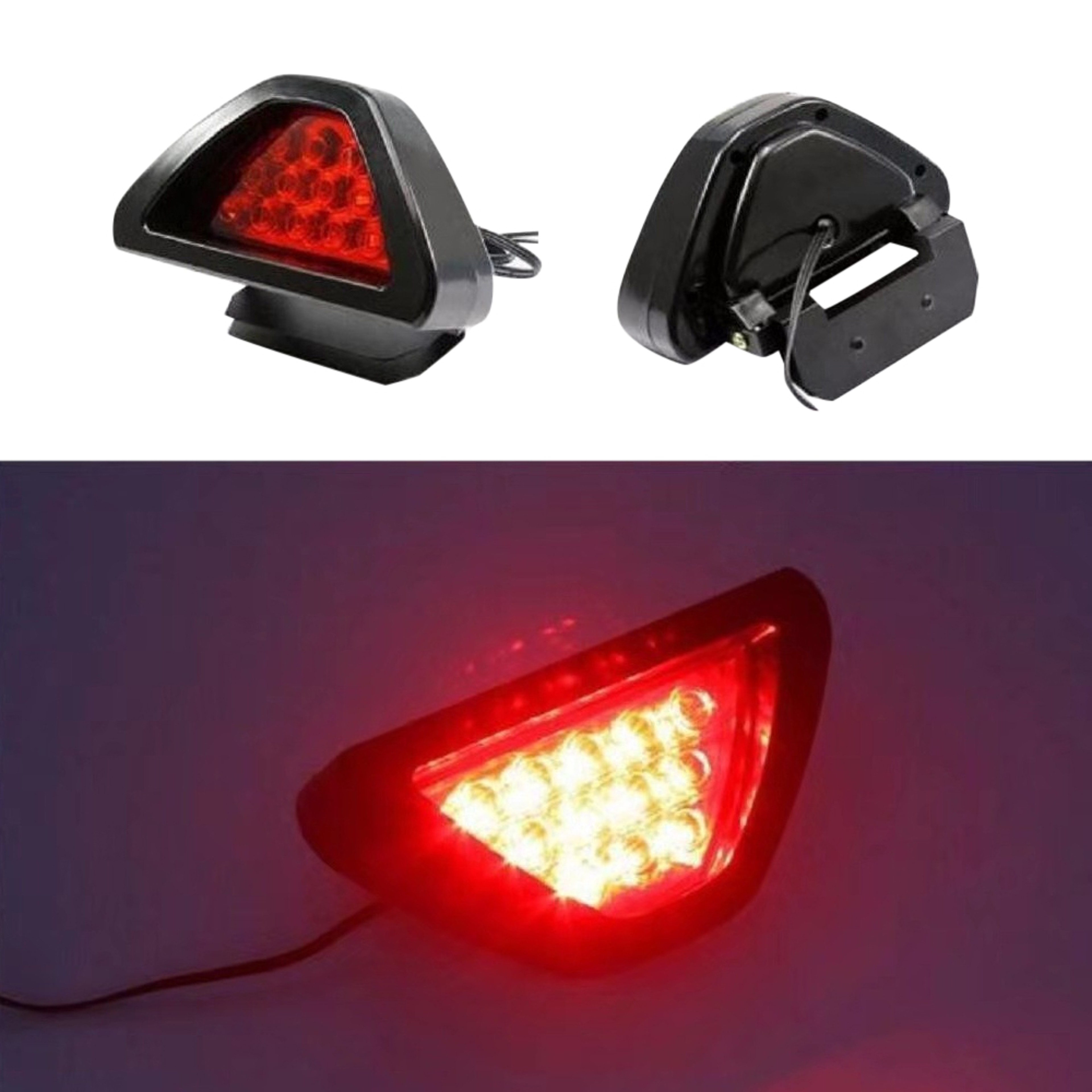 Style LED Rear Fog Light Triangle Brake Lamp For Cars 1