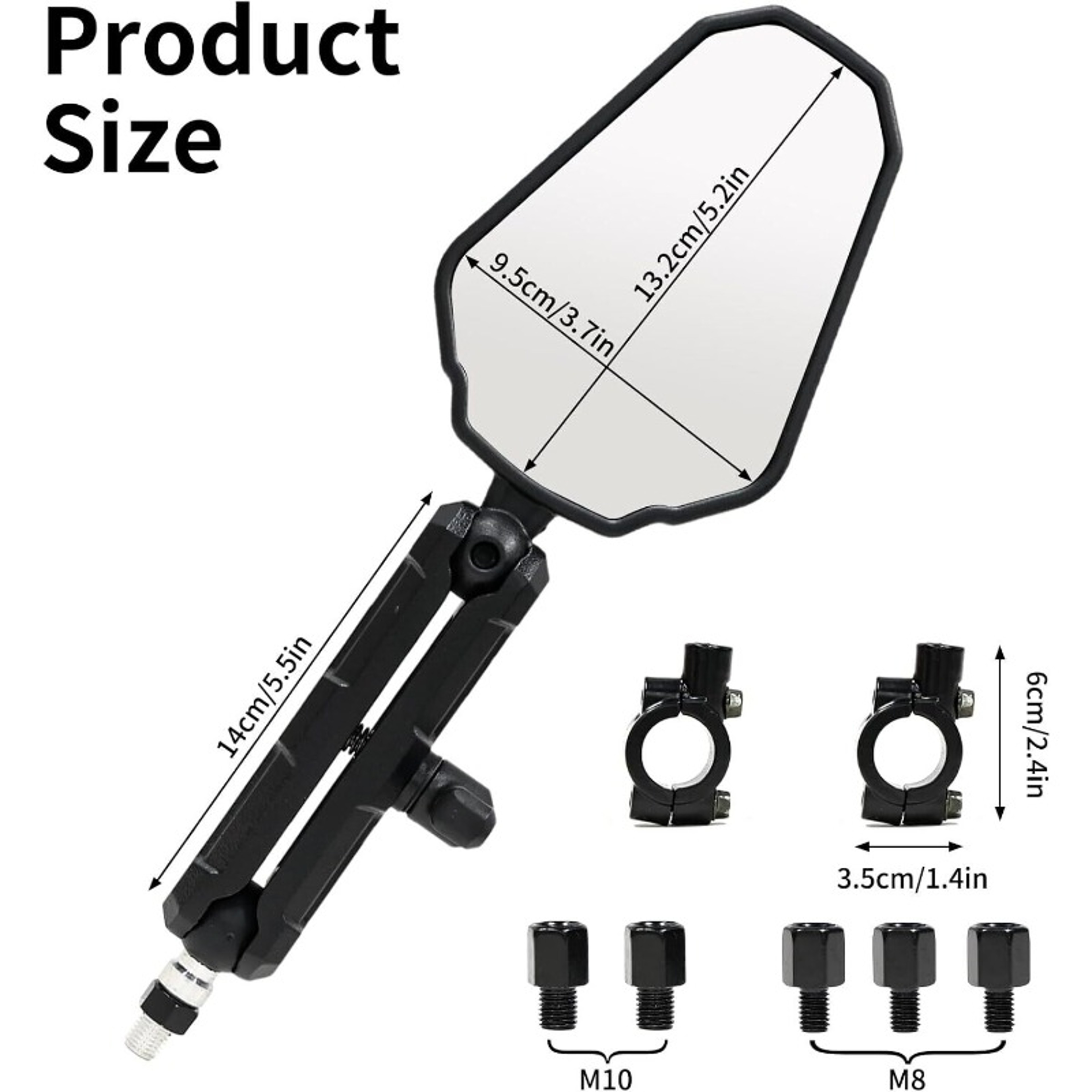 Universal Foldable Motorcycle Rear View Mirrors Adjustable Handlebar Safety Mirrors 4