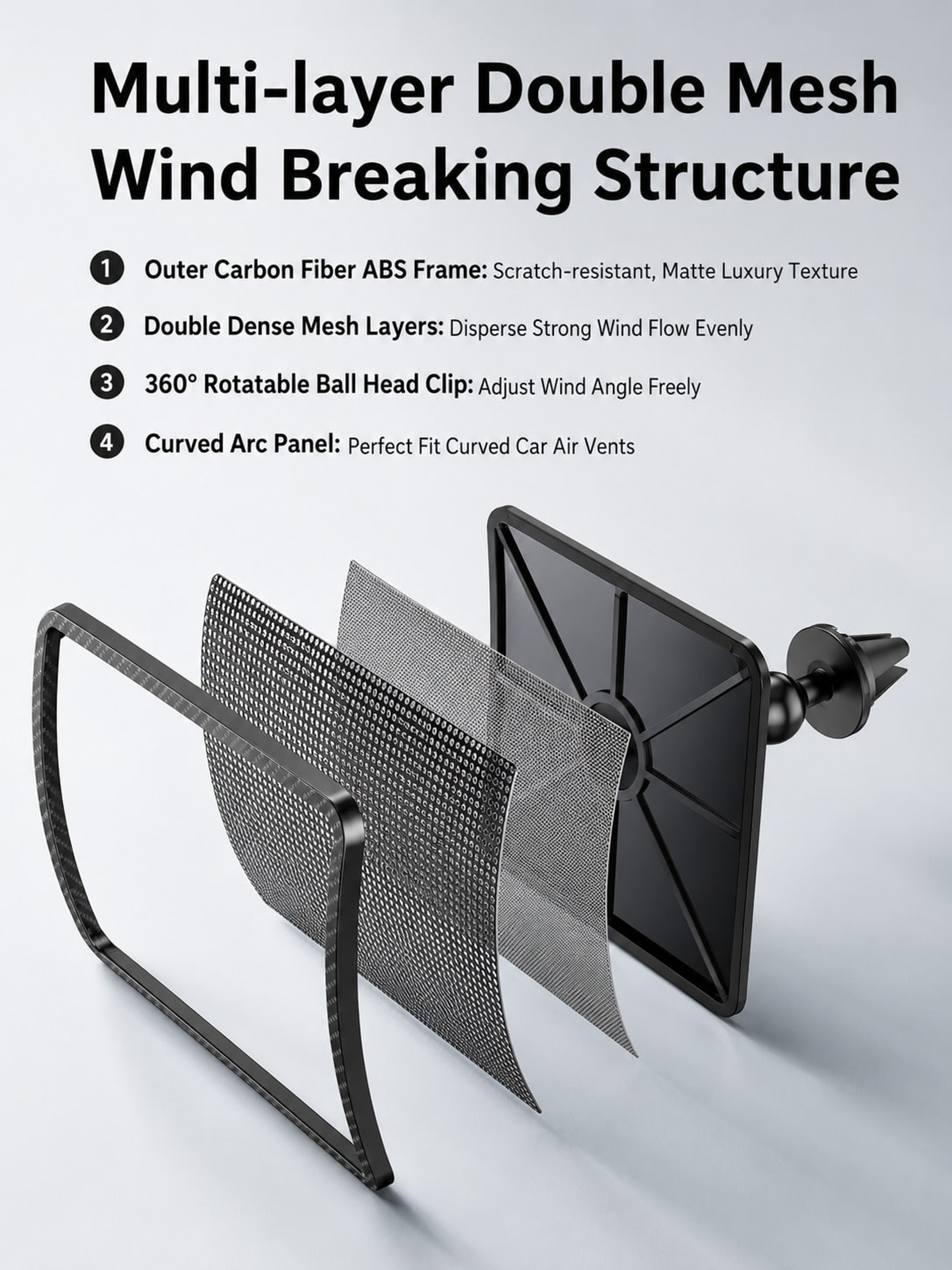 ComfortFlow Car Air Conditioner Deflector Universal AC Wind Guide Shield 3