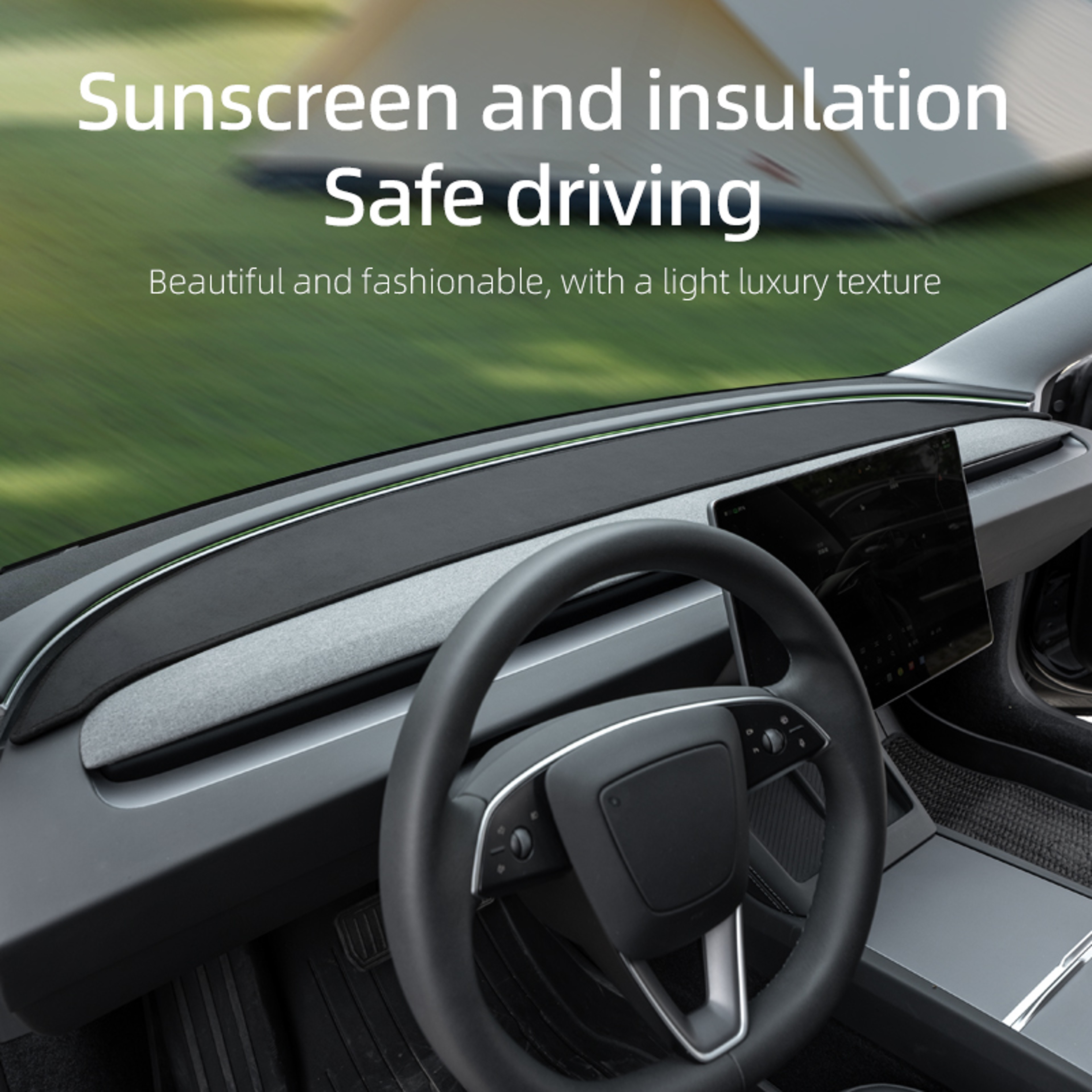 Tesla Model Y Juniper Dashboard Cover And Model Highland Suede Dash Mat 4