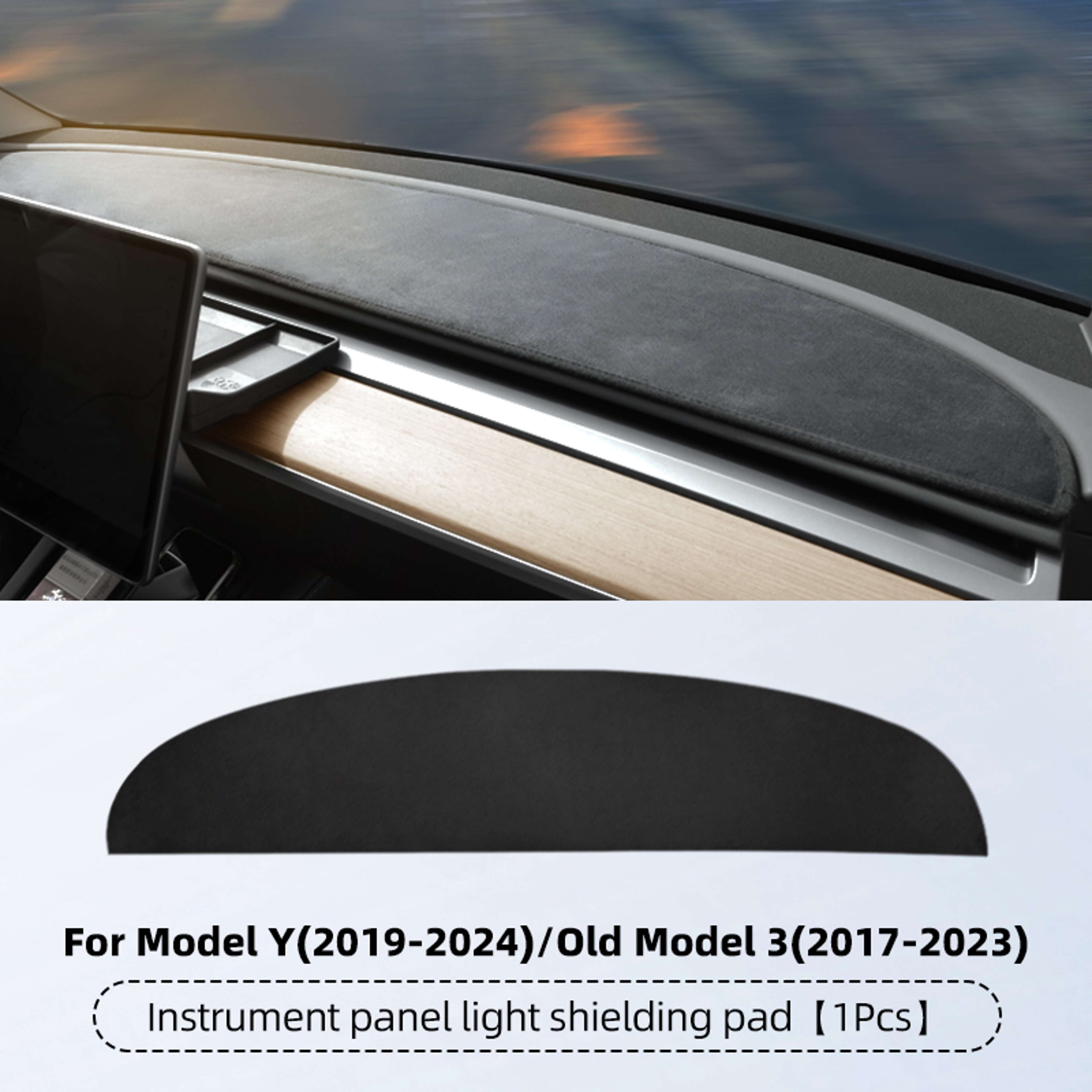 Tesla Model Y Juniper Dashboard Cover And Model Highland Suede Dash Mat 8