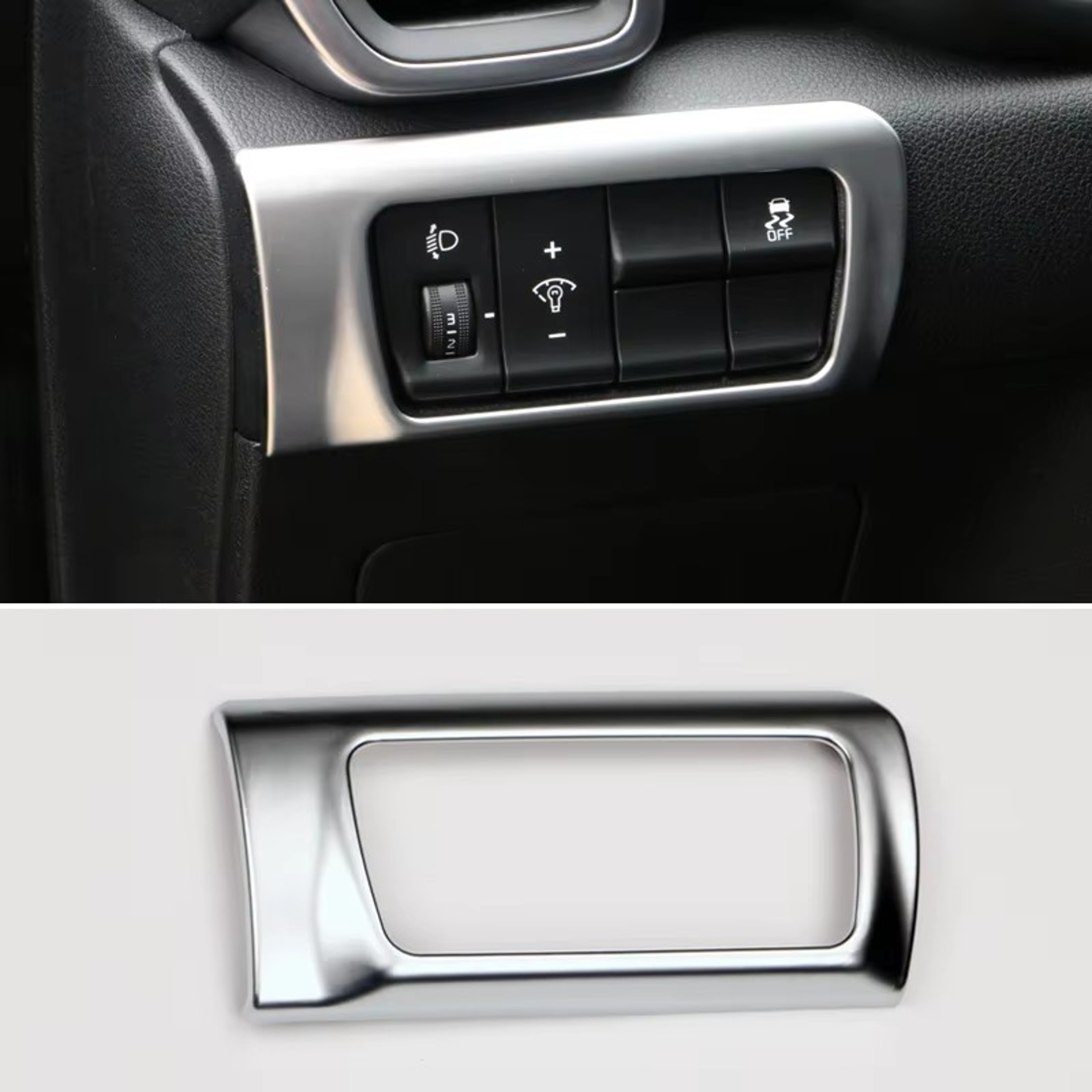 Headlight Switch Trim Silver Interior Accent Cover 5