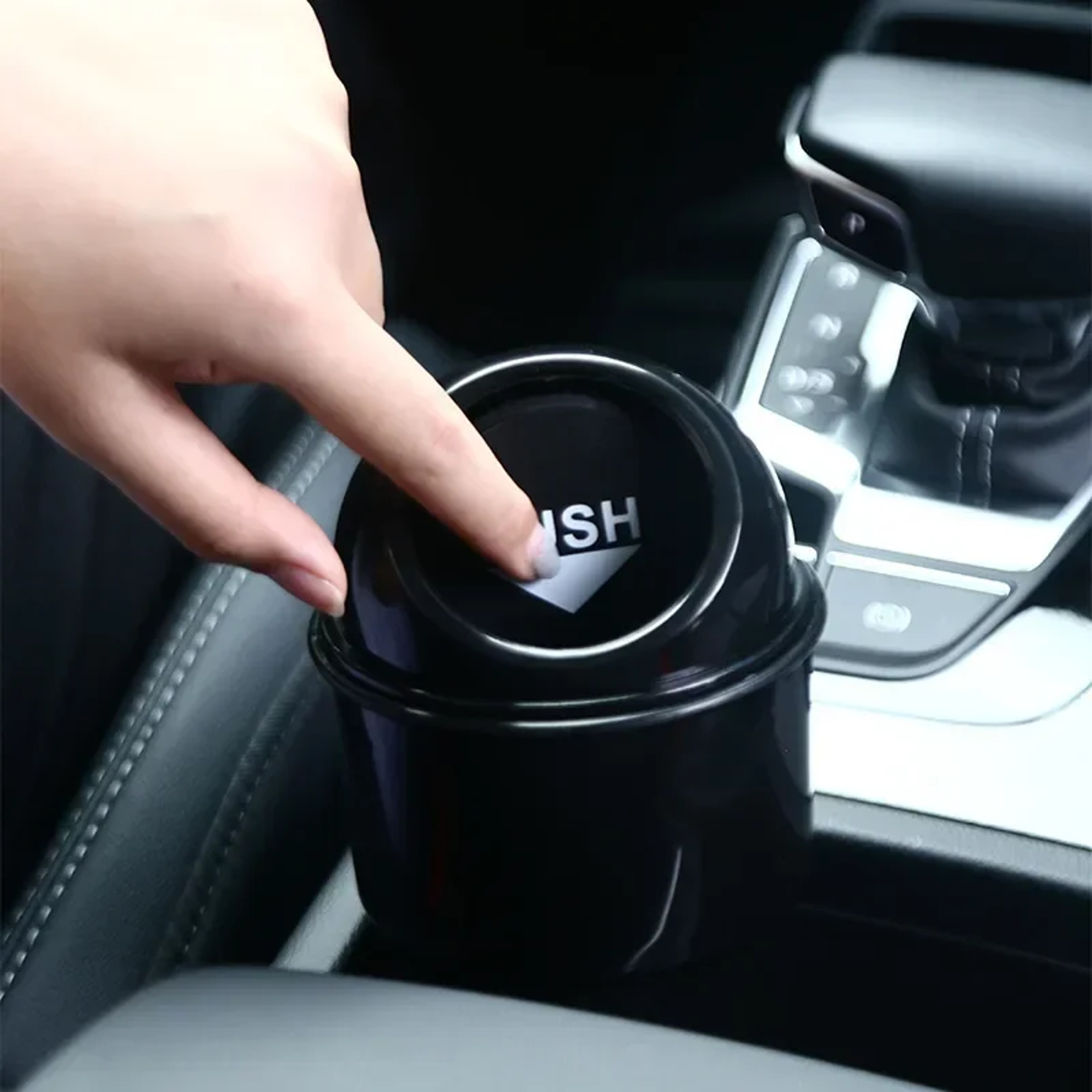 Compact Leakproof Car Trash Can With Lid For Cup Holders 0