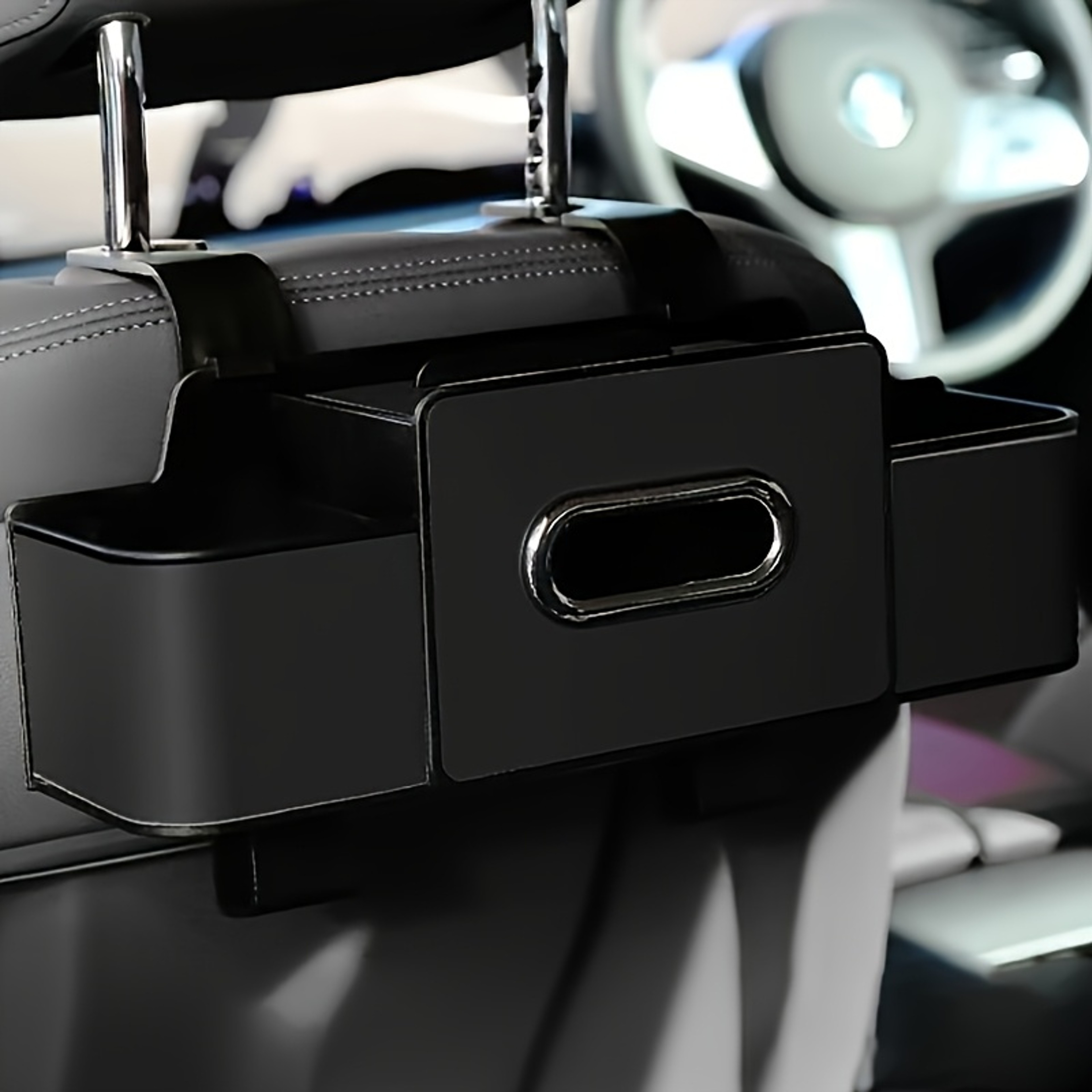 Multifunctional Car Backseat Organizer With Tissue And Drink Holders 6