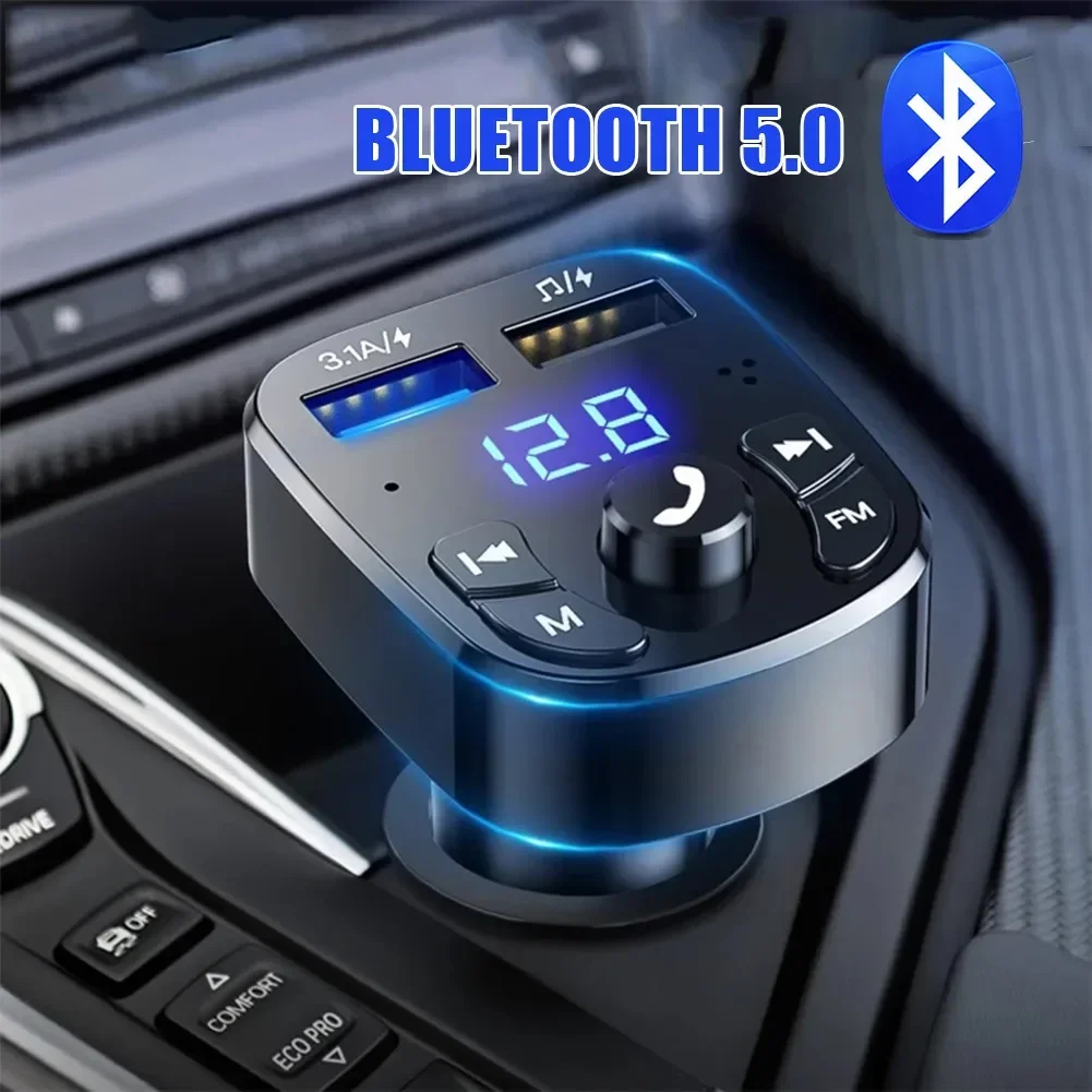 DriveSync Bluetooth FM Transmitter And Dual USB Car Charger 1