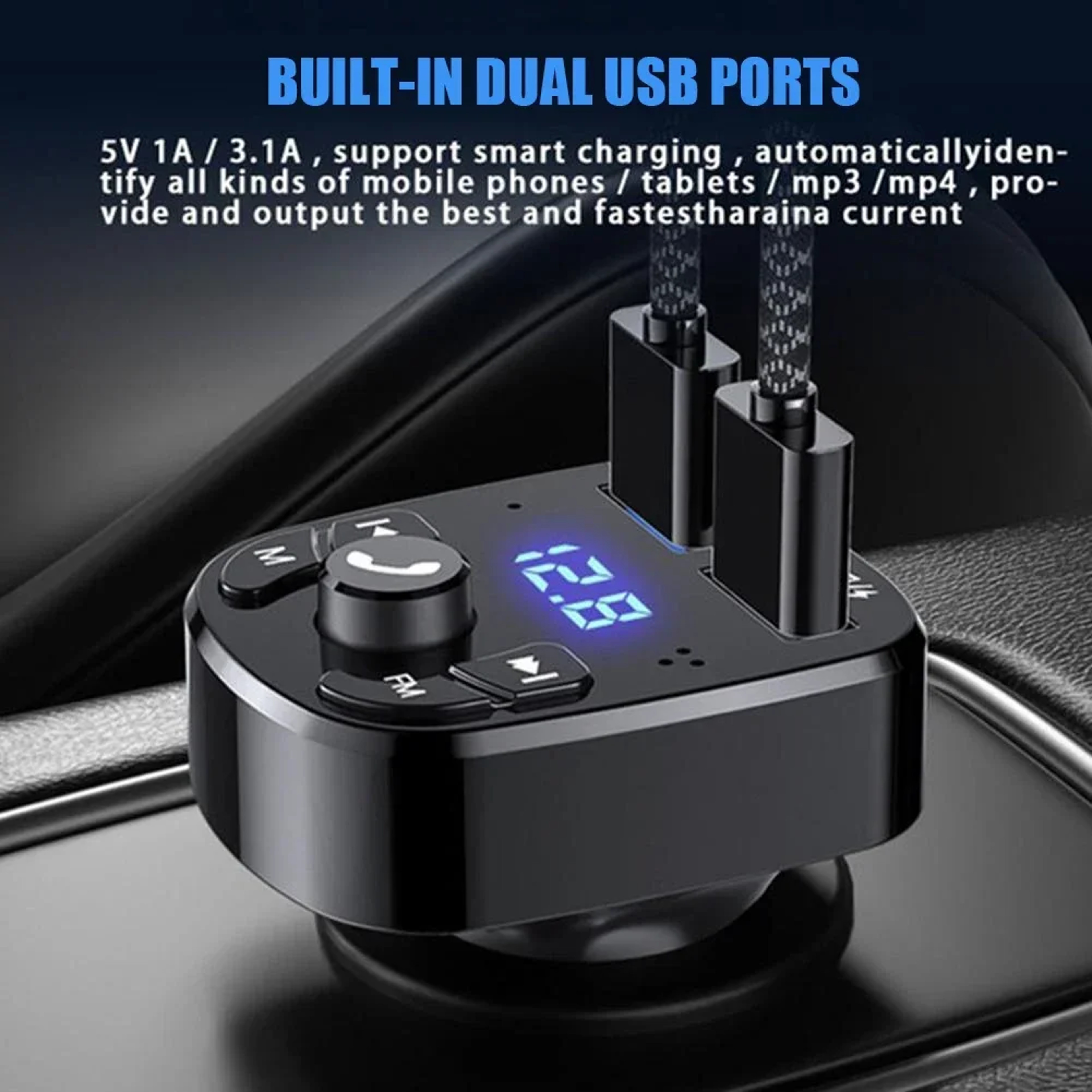 DriveSync Bluetooth FM Transmitter And Dual USB Car Charger 2