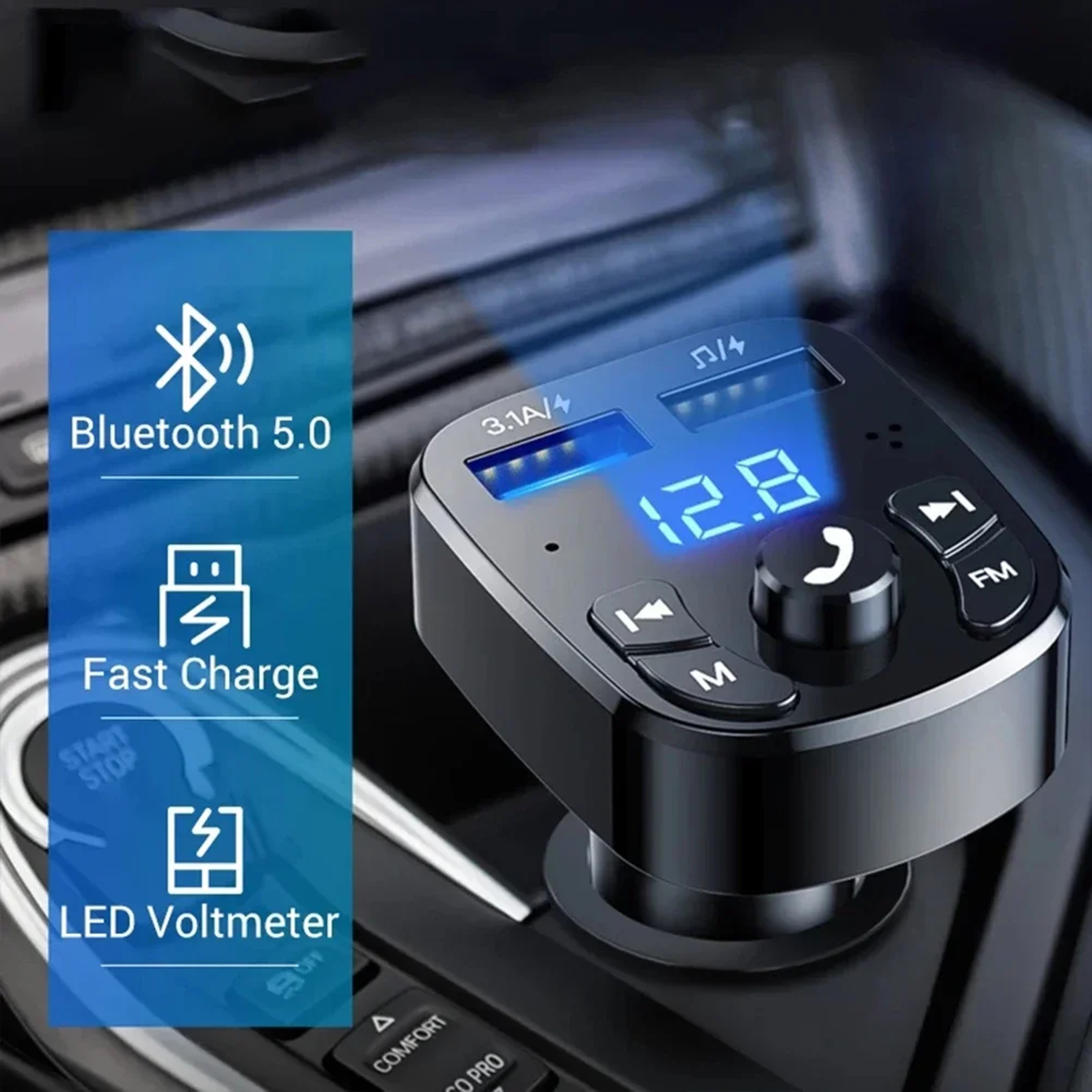 DriveSync Bluetooth FM Transmitter And Dual USB Car Charger 3