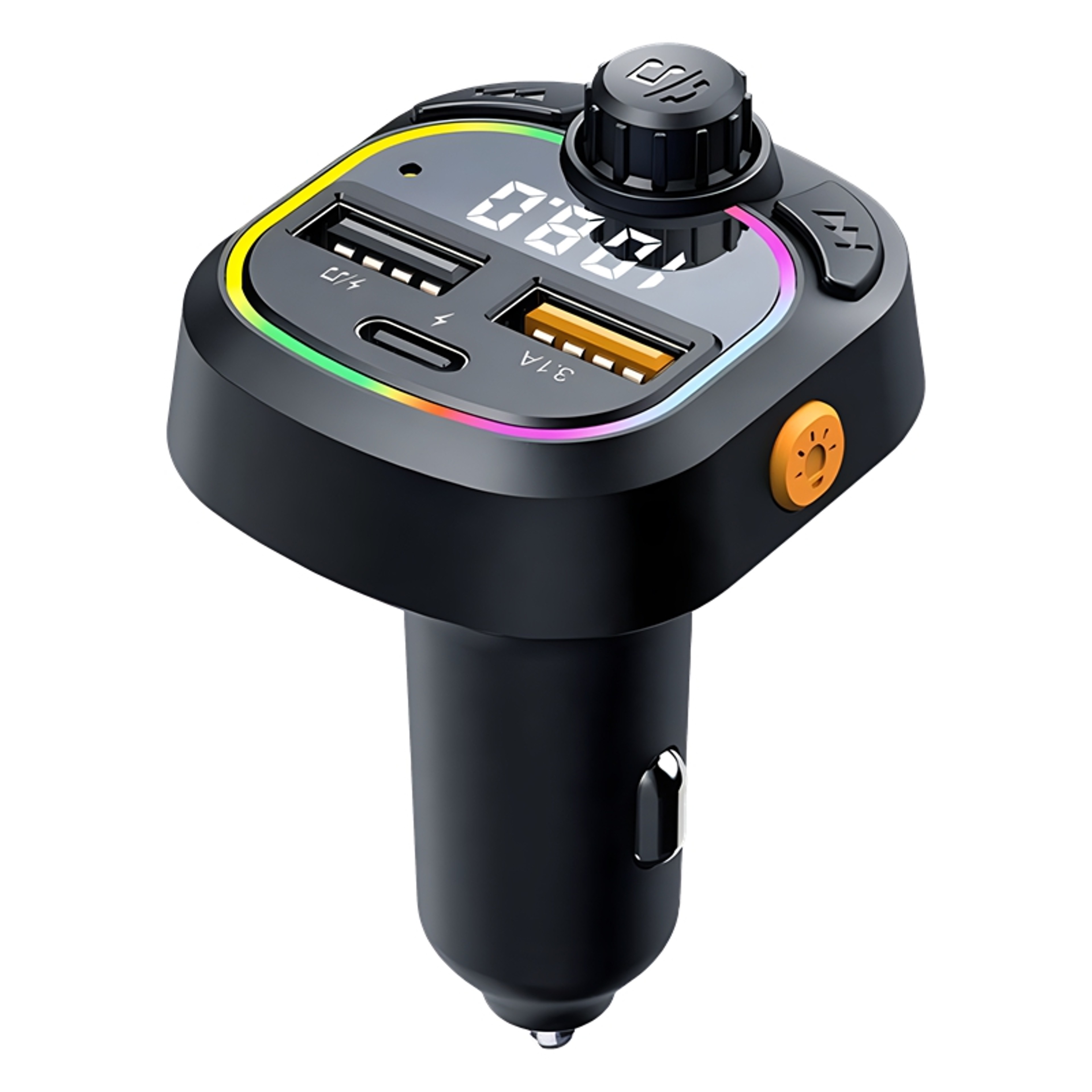 Bluetooth FM Transmitter with PD Fast Car Charger and Ambient Light – view 7