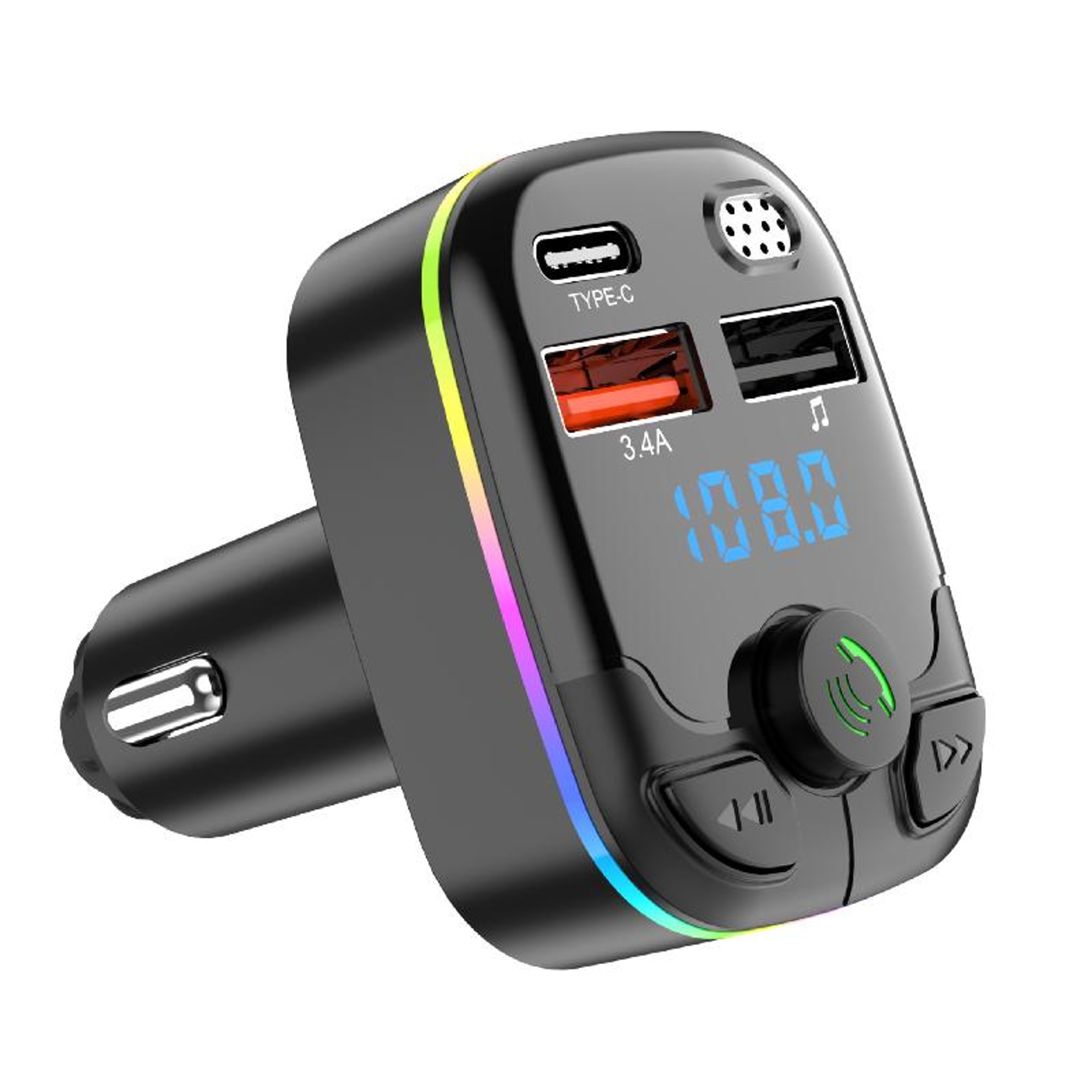 DriveSync Bluetooth FM Transmitter And Type C Car Charger 0