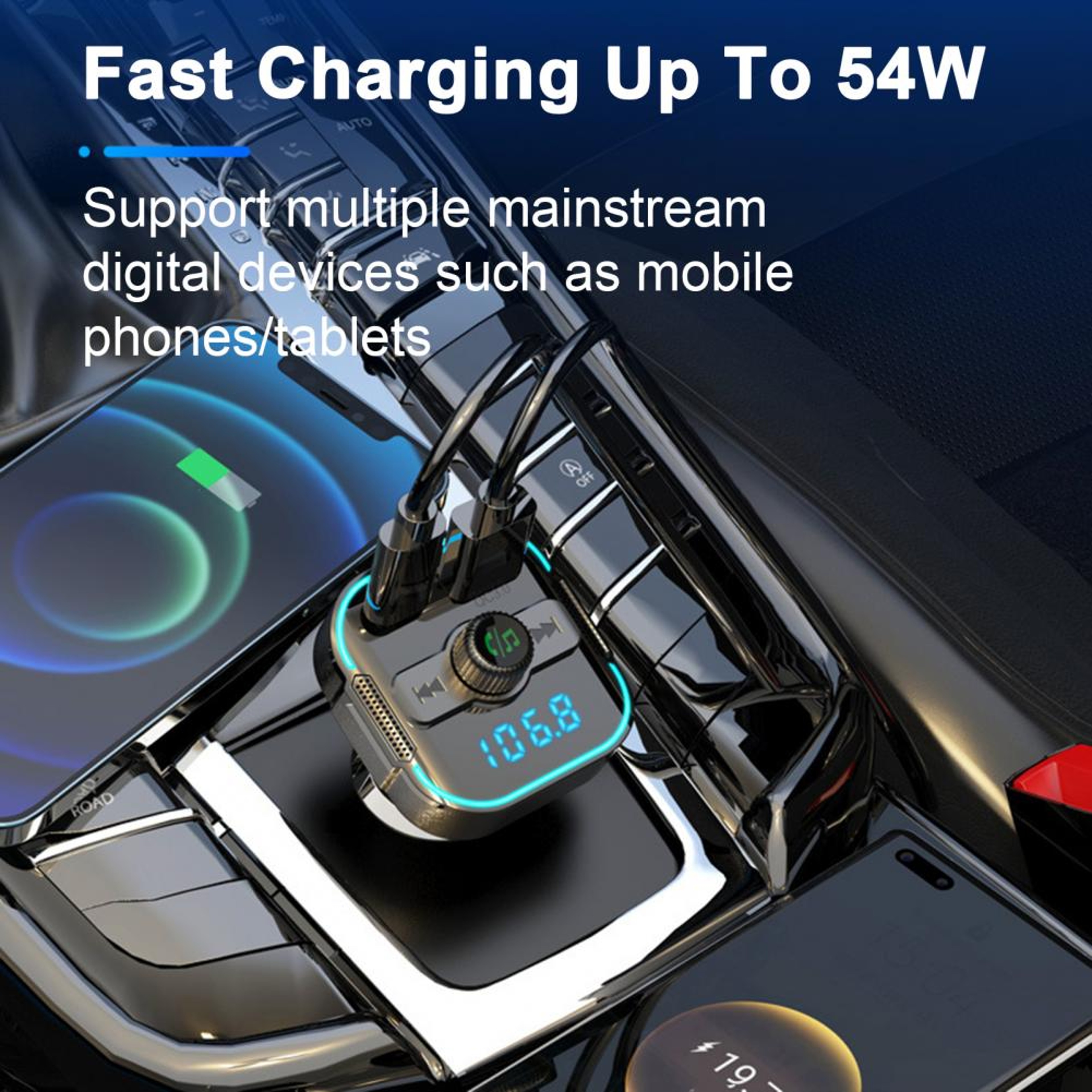 Product Name DriveSync Bluetooth FM Transmitter And Dual Port Fast Car Charger 3