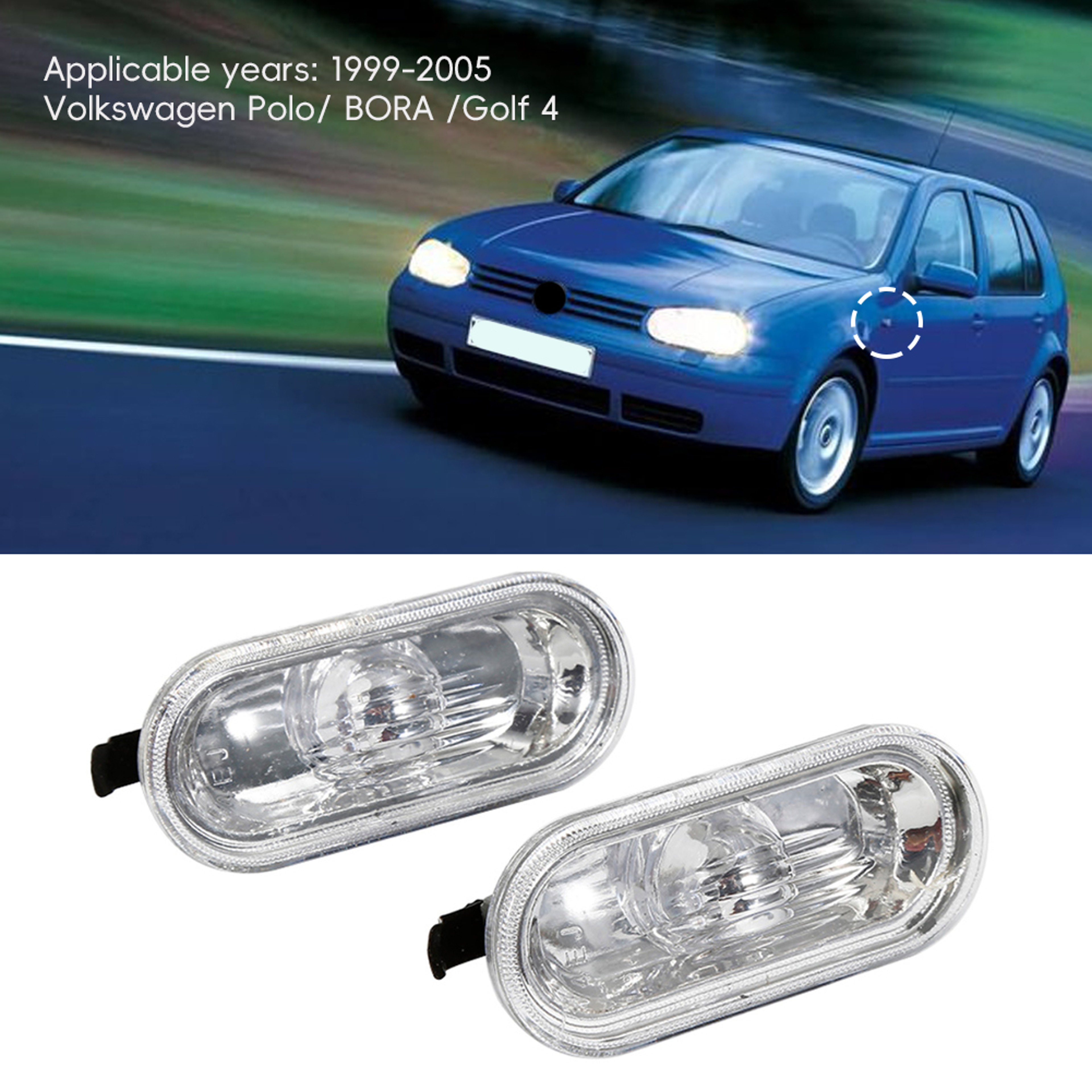 Volkswagen Golf Side Marker Turn Signal Lights Pair 1