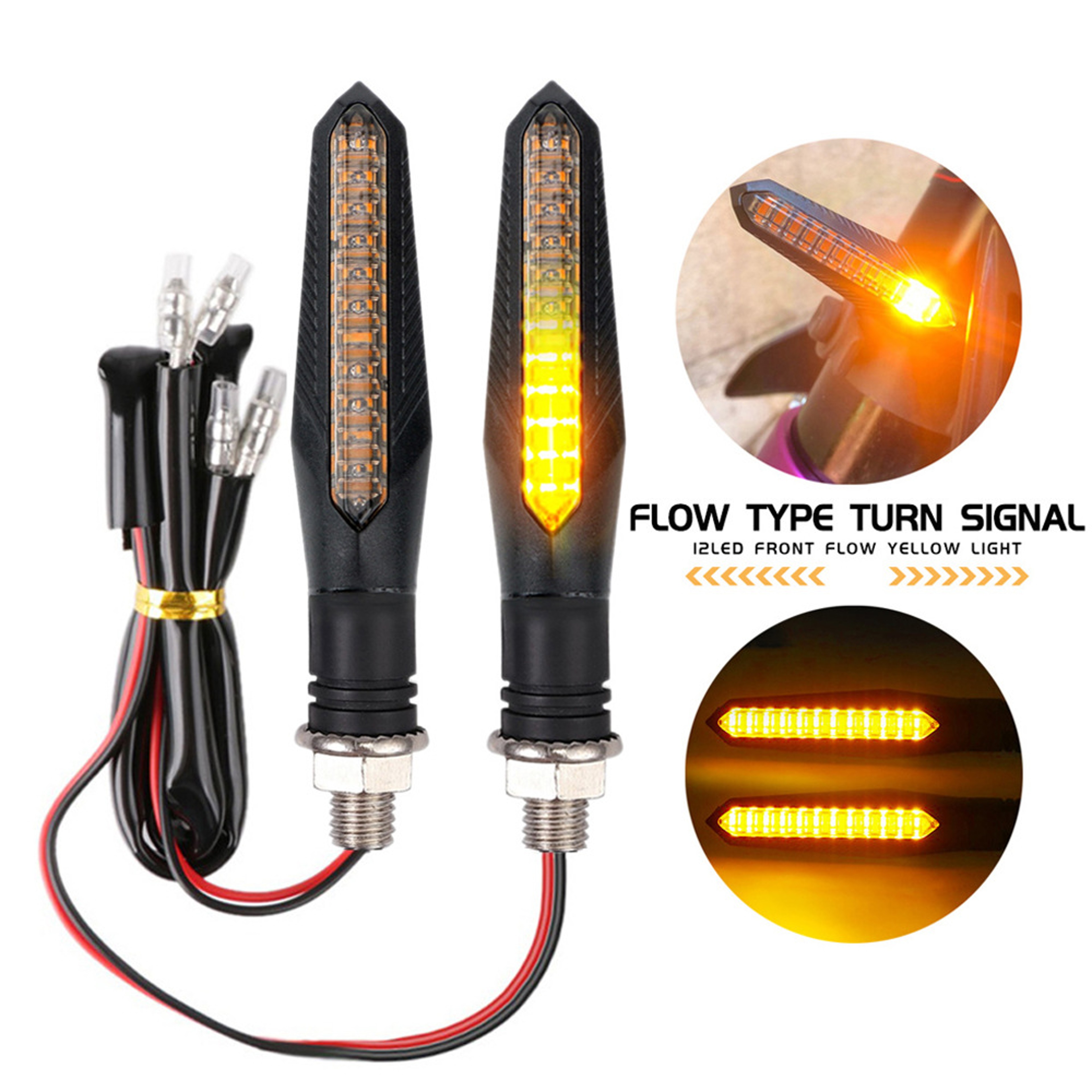 LED Sequential Motorcycle Turn Signals With Built In Relay 2