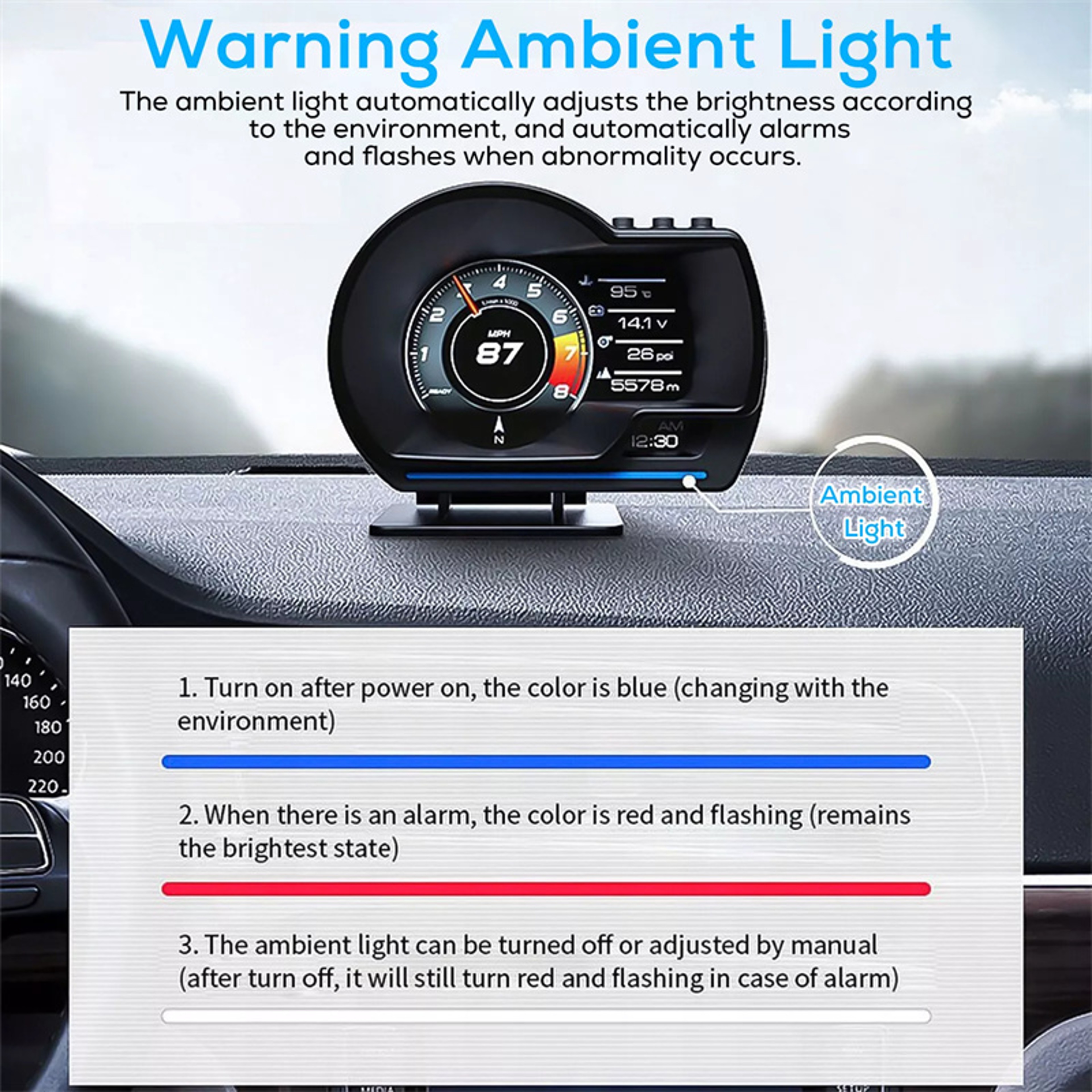 GPS Head Up Display And Multifunction Car Gauge 5