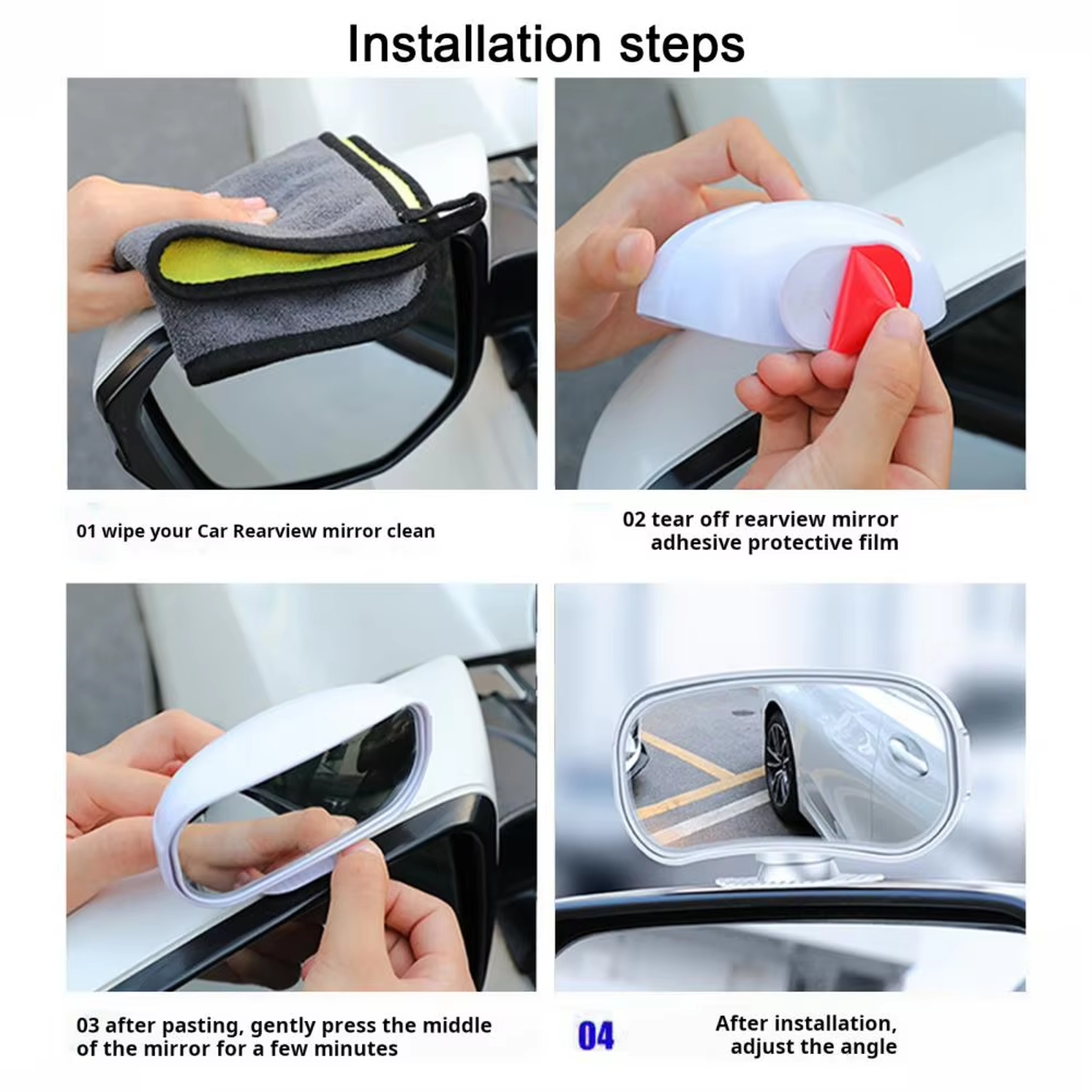 Rectangular Adjustable Blind Spot Mirror For Wider Safer Driving 4