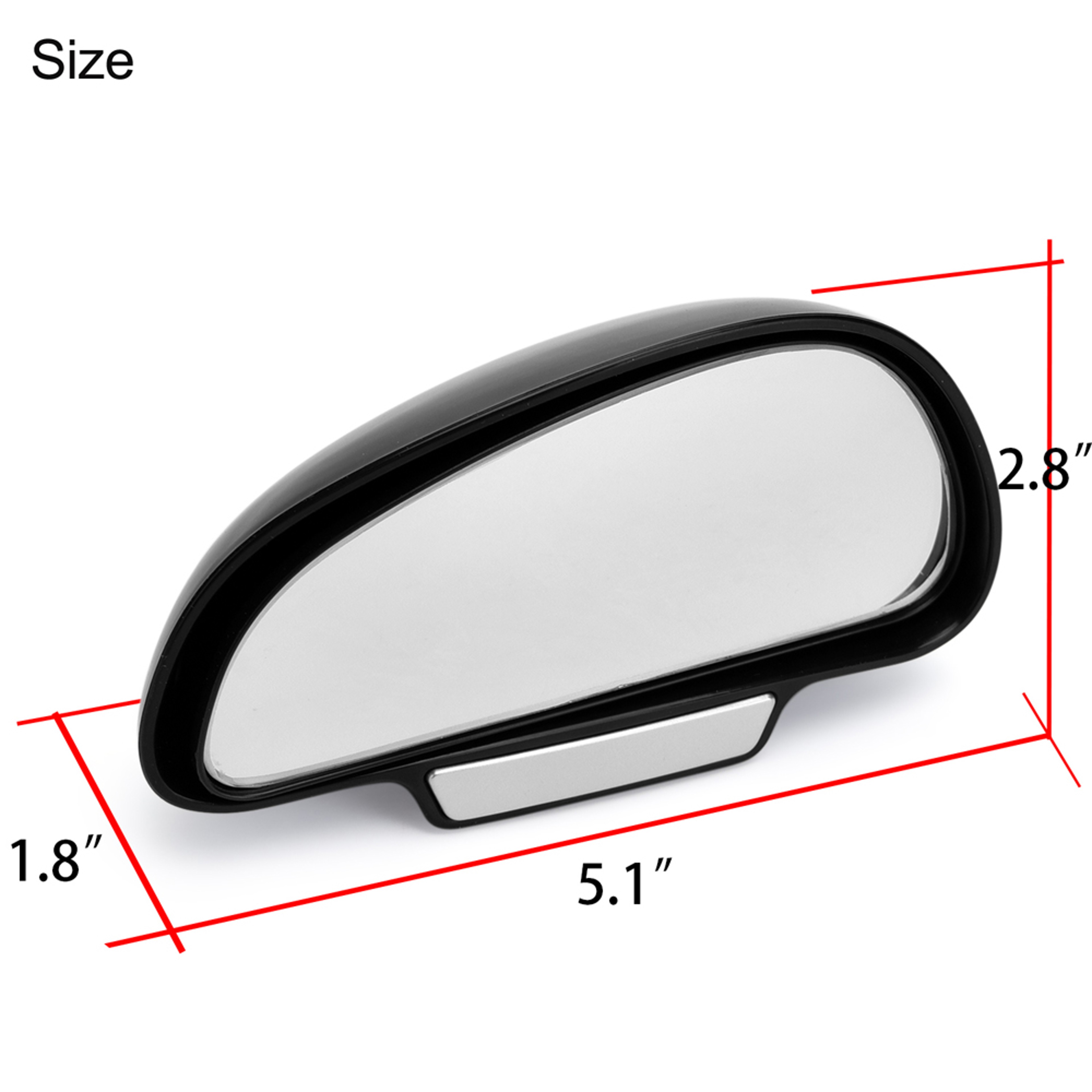 Adjustable Blind Spot Mirror With Wide Angle Snap On Design 3
