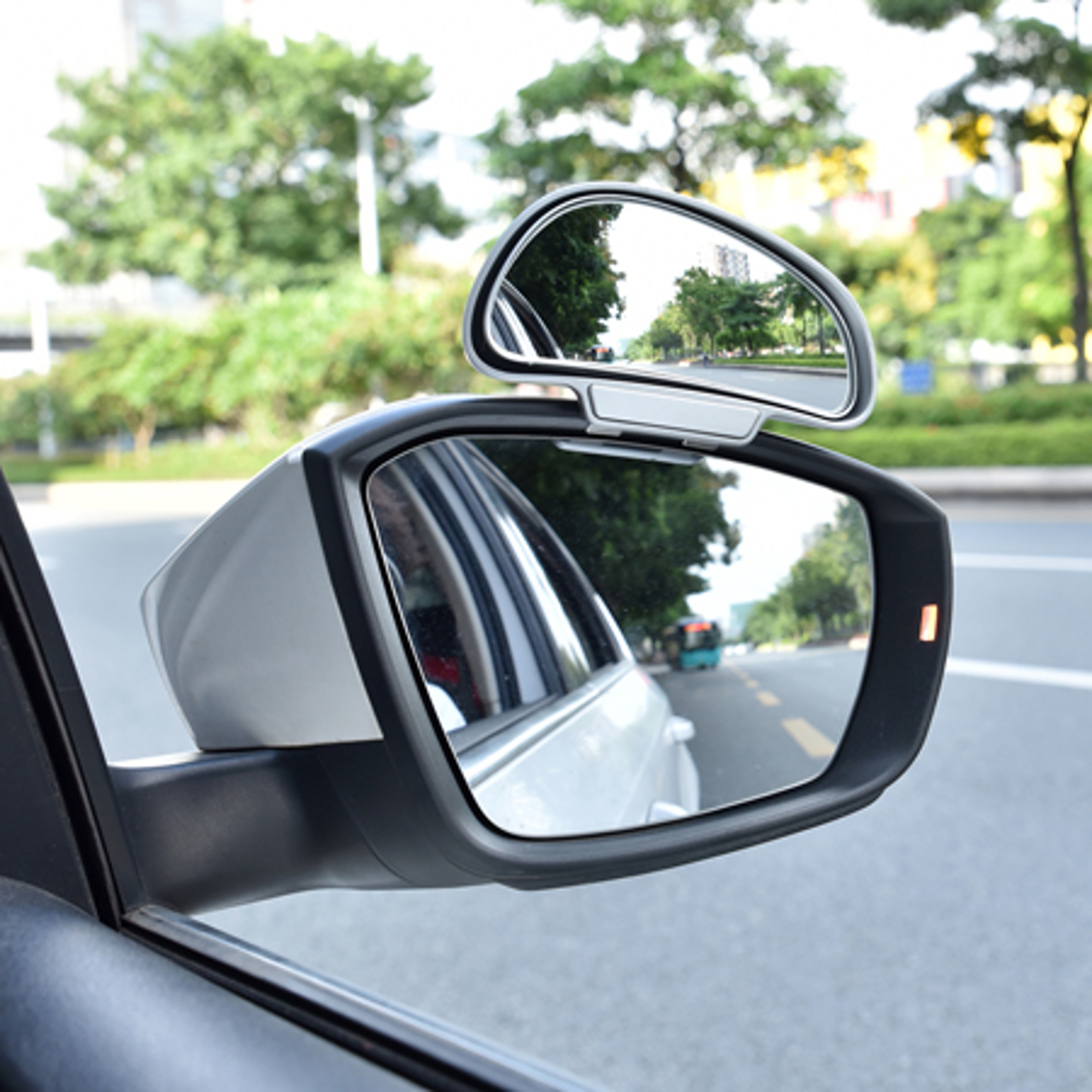 Adjustable Blind Spot Mirror With Wide Angle Snap On Design 6