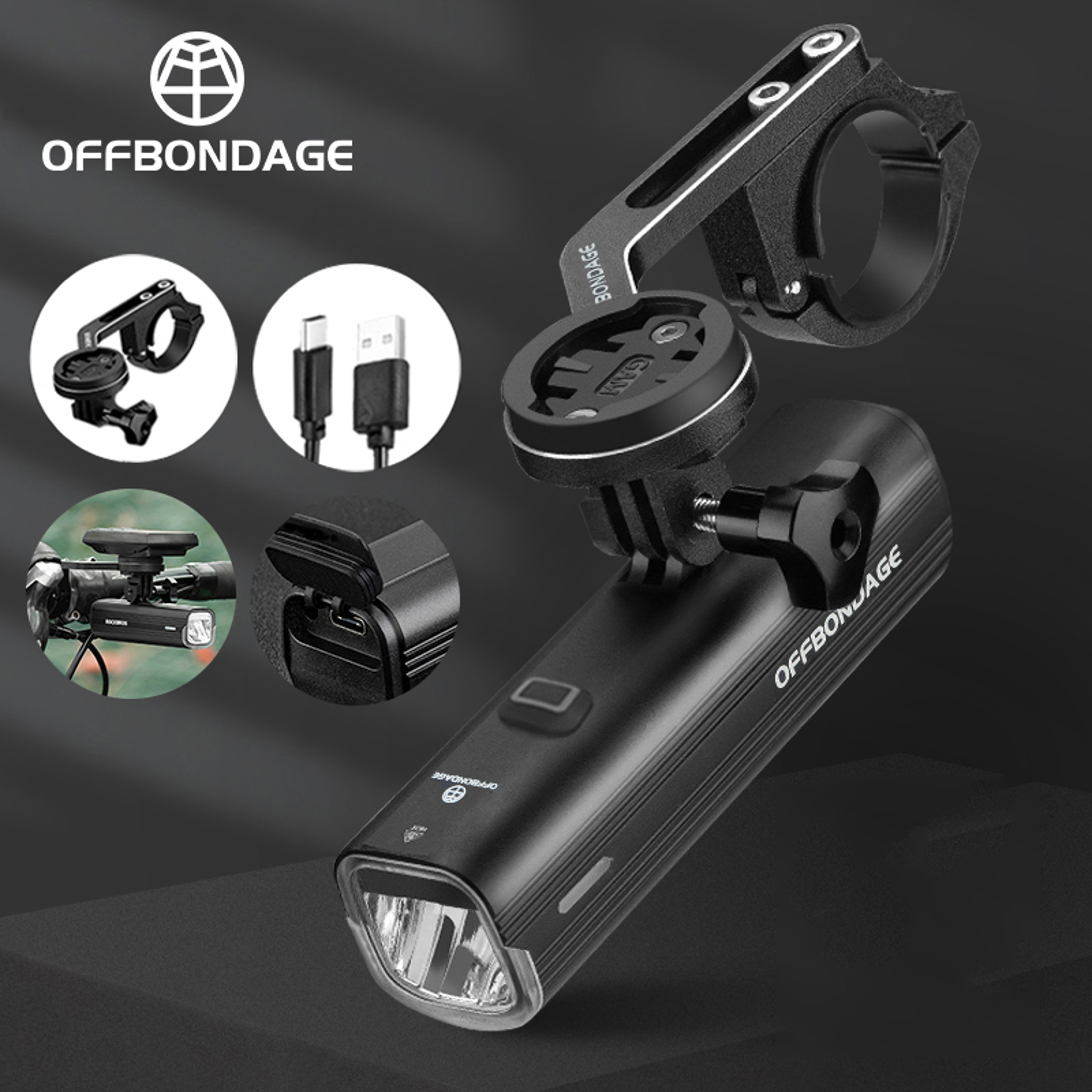 USB Rechargeable Bike Headlight With Battery 2