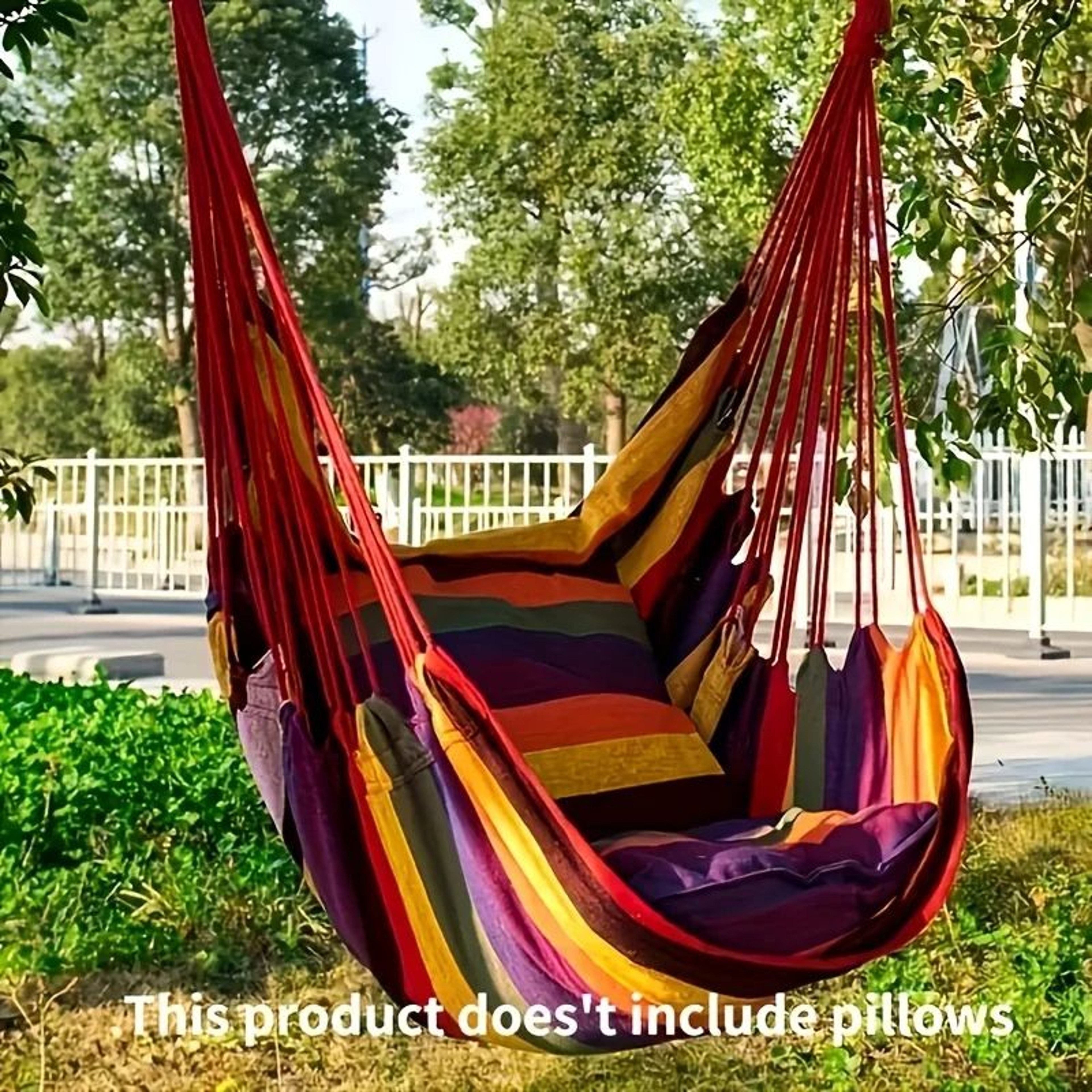 Outdoor Hammock Chair Canvas Leisure Swing Hanging Chair Without Pillow And Cushion  Indoor Outdoor 2