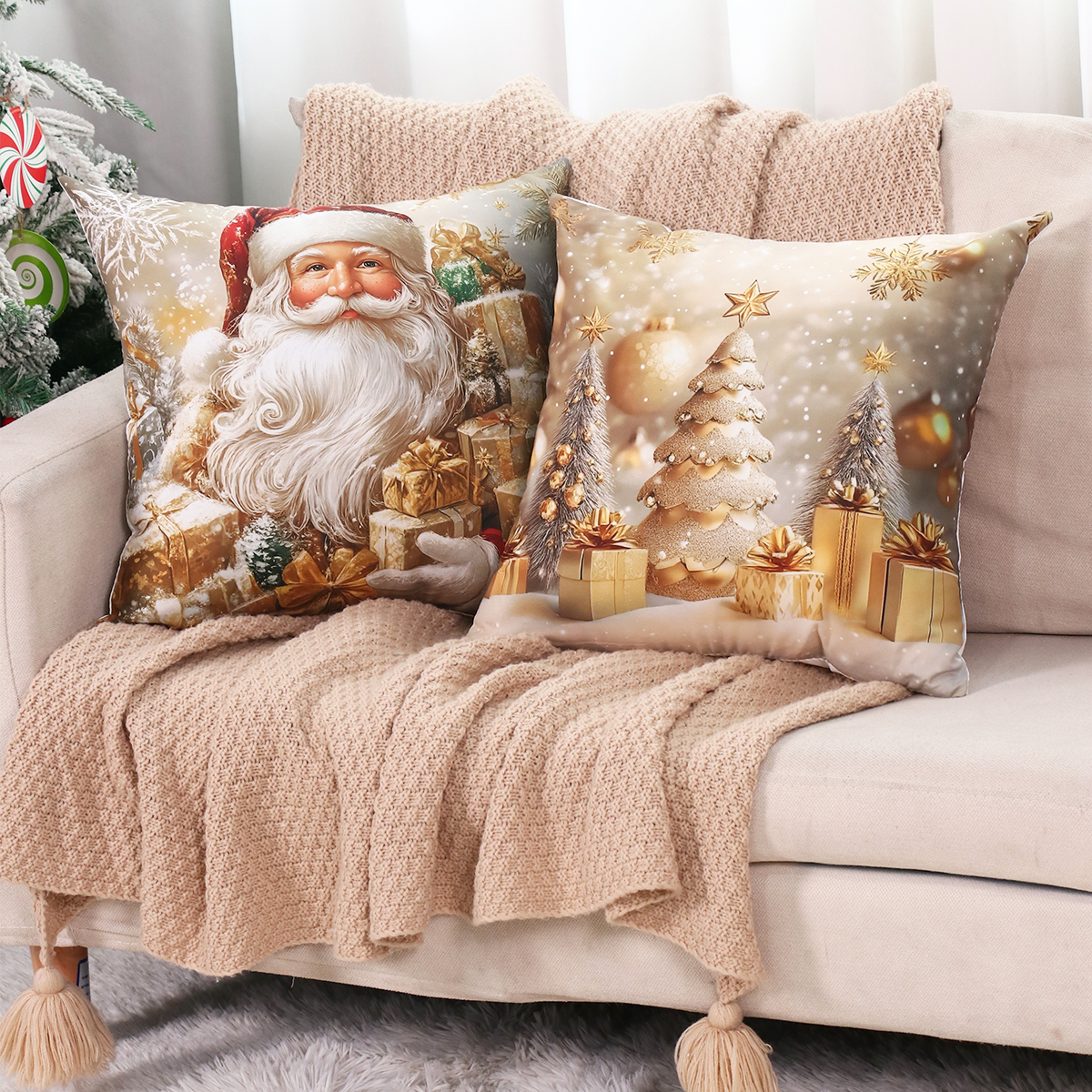 Santa Claus Pillow Cover Navidad Natal New Year Gift Christmas Pillow Covers Christmas Party Decora 2