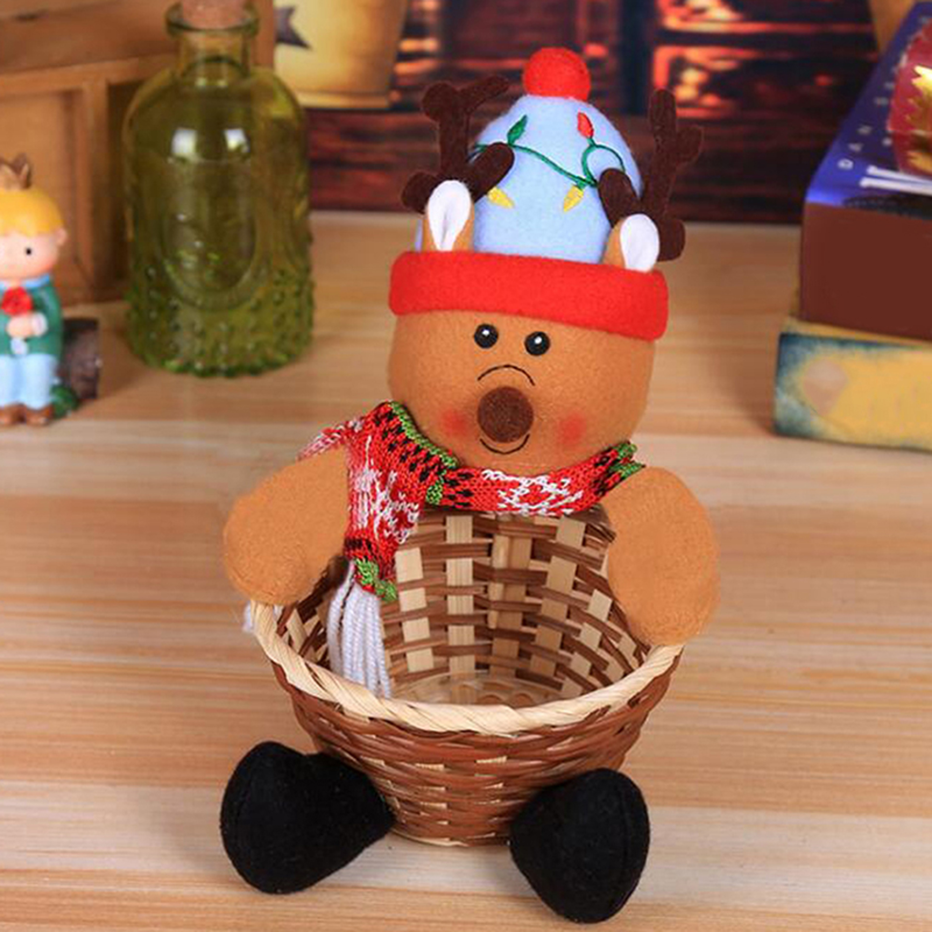 Merry Christmas Decorative Candy Childrens Candy Storage Basket Desktop Pendant Christmas Decorativ 5