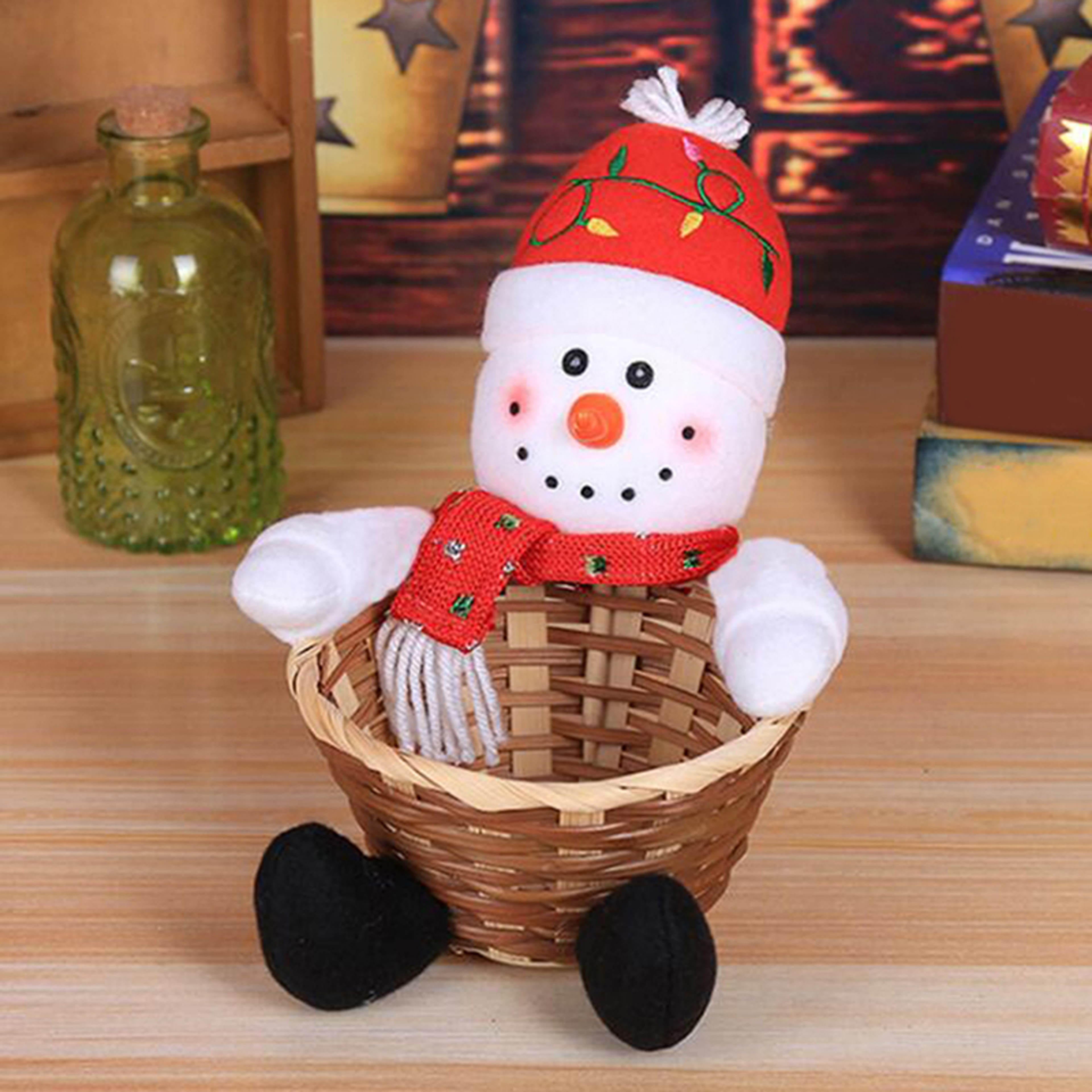Merry Christmas Decorative Candy Childrens Candy Storage Basket Desktop Pendant Christmas Decorativ 6