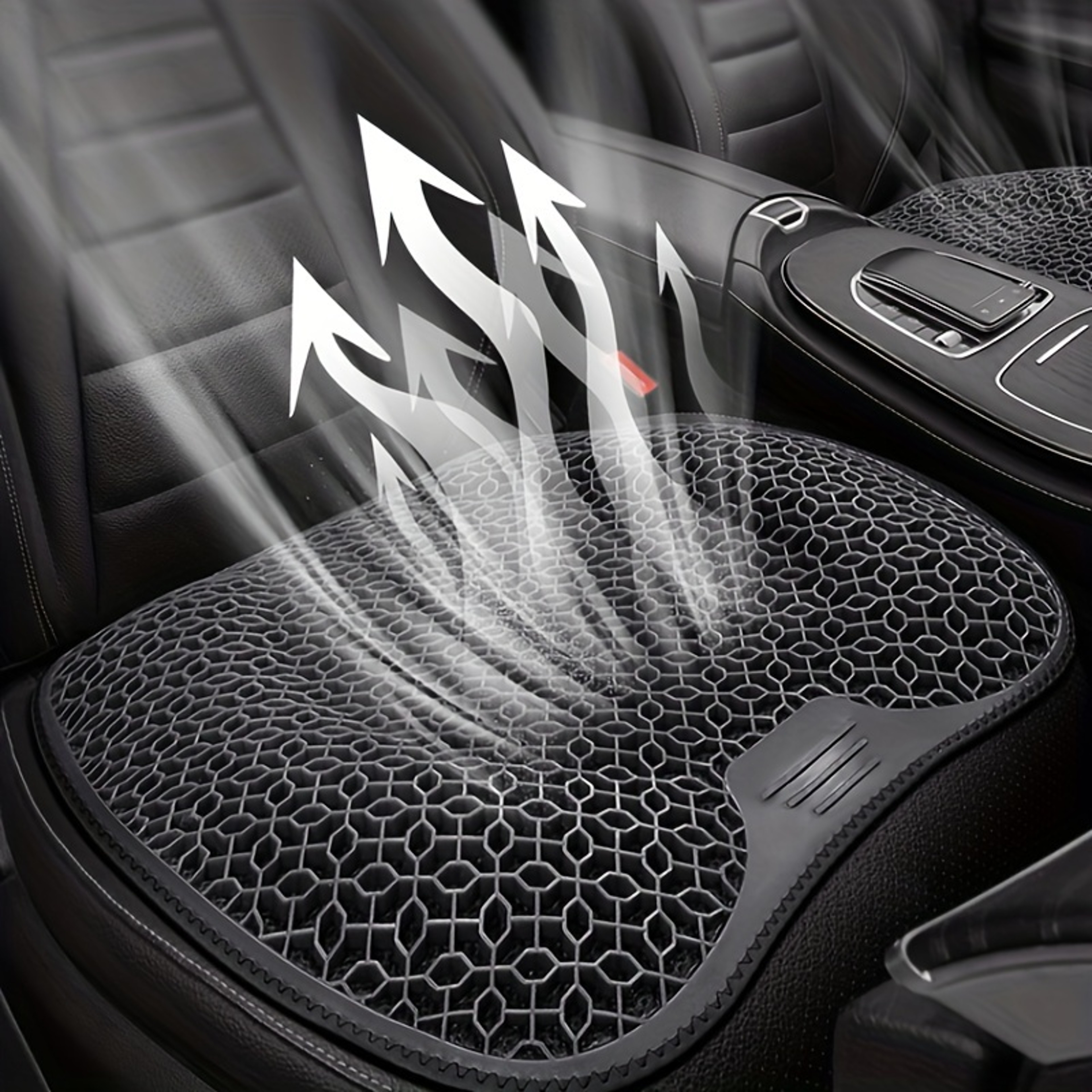 1pc Gel Seat Cushion, Honeycomb Design for Car Office, Ergonomic Support & Lightweight – view 5