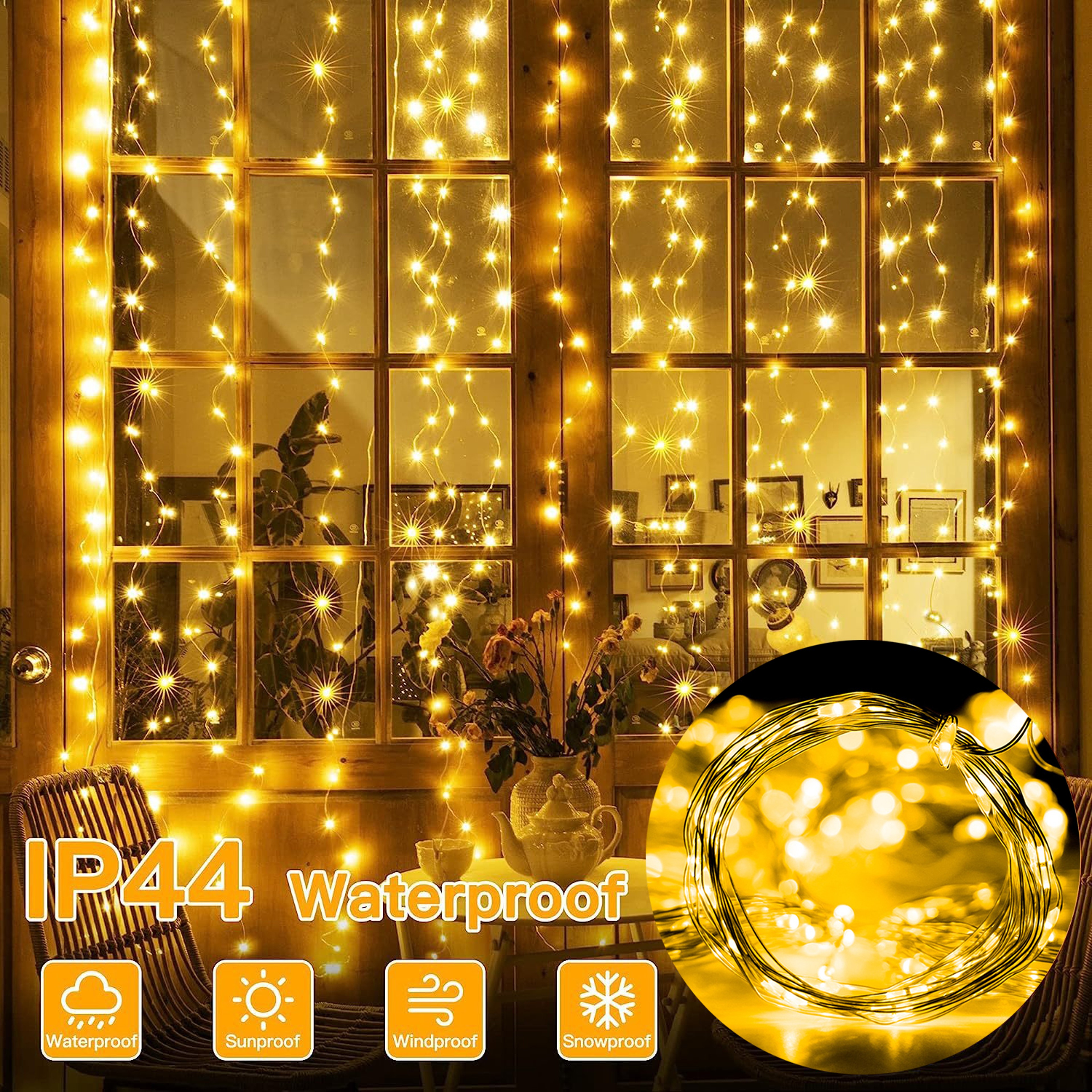 LED Fairy String Curtain Lights Christmas Lights, USB Festoon, 8 Mode Remote, Christmas Decor For Home Holiday New Year – view 2