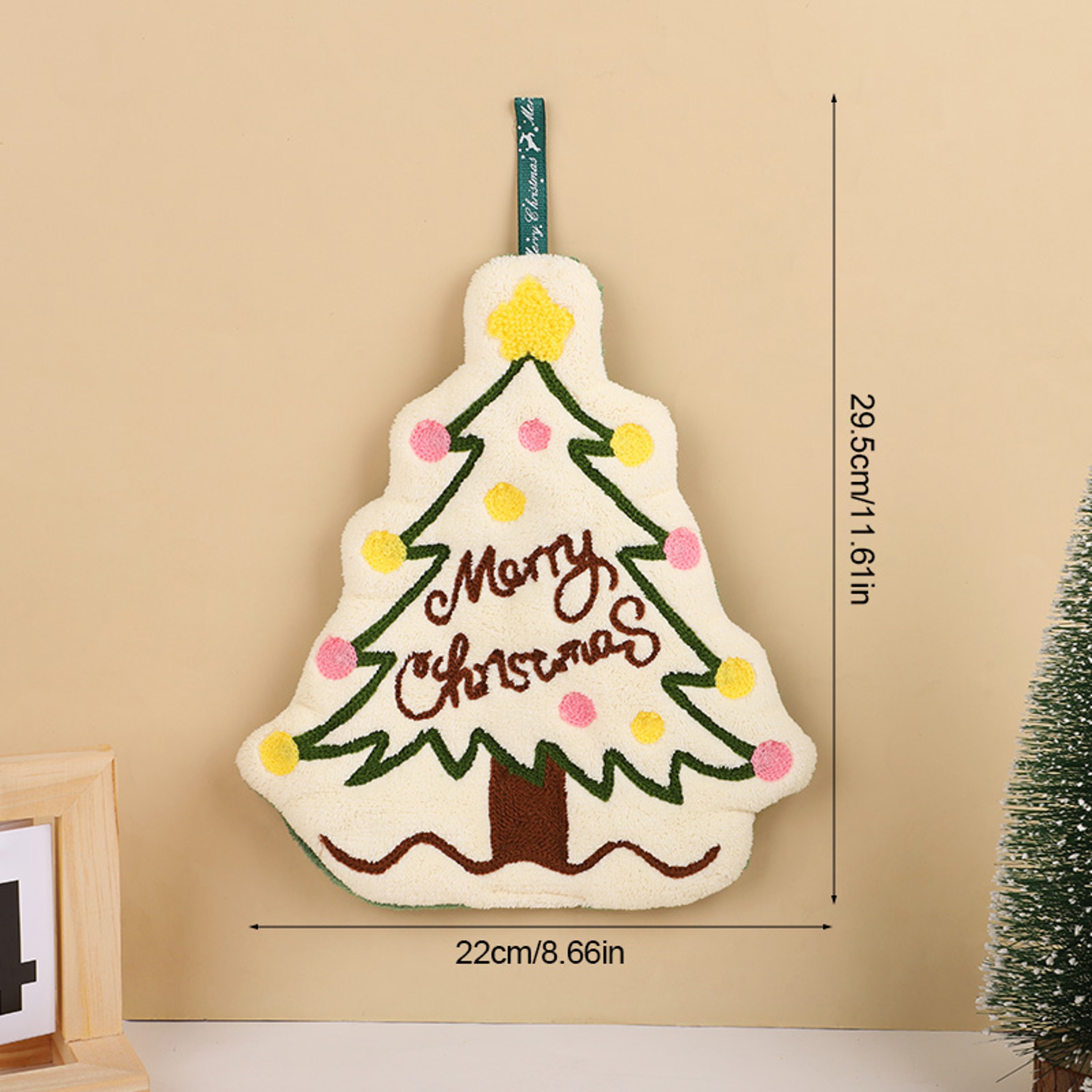 Cartoon Gingerbread Man Snowman Christmas Hand Towel Coral Fleece Towel for Kitchen Bathroom Holiday Gifts – view 8